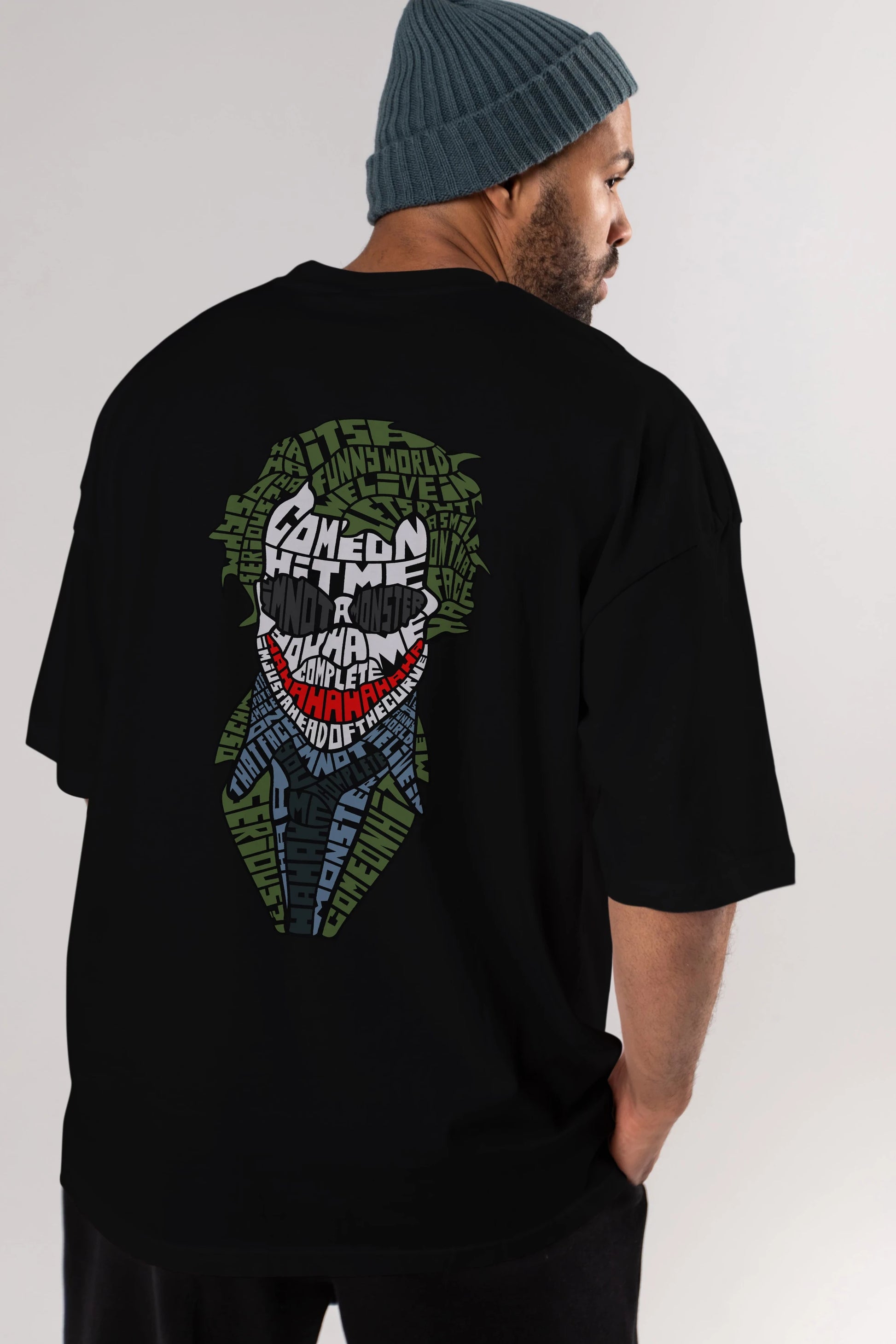 Why So Serious Arka Baskılı Oversize t-shirt %100 pamuk Erkek Kadın Unisex