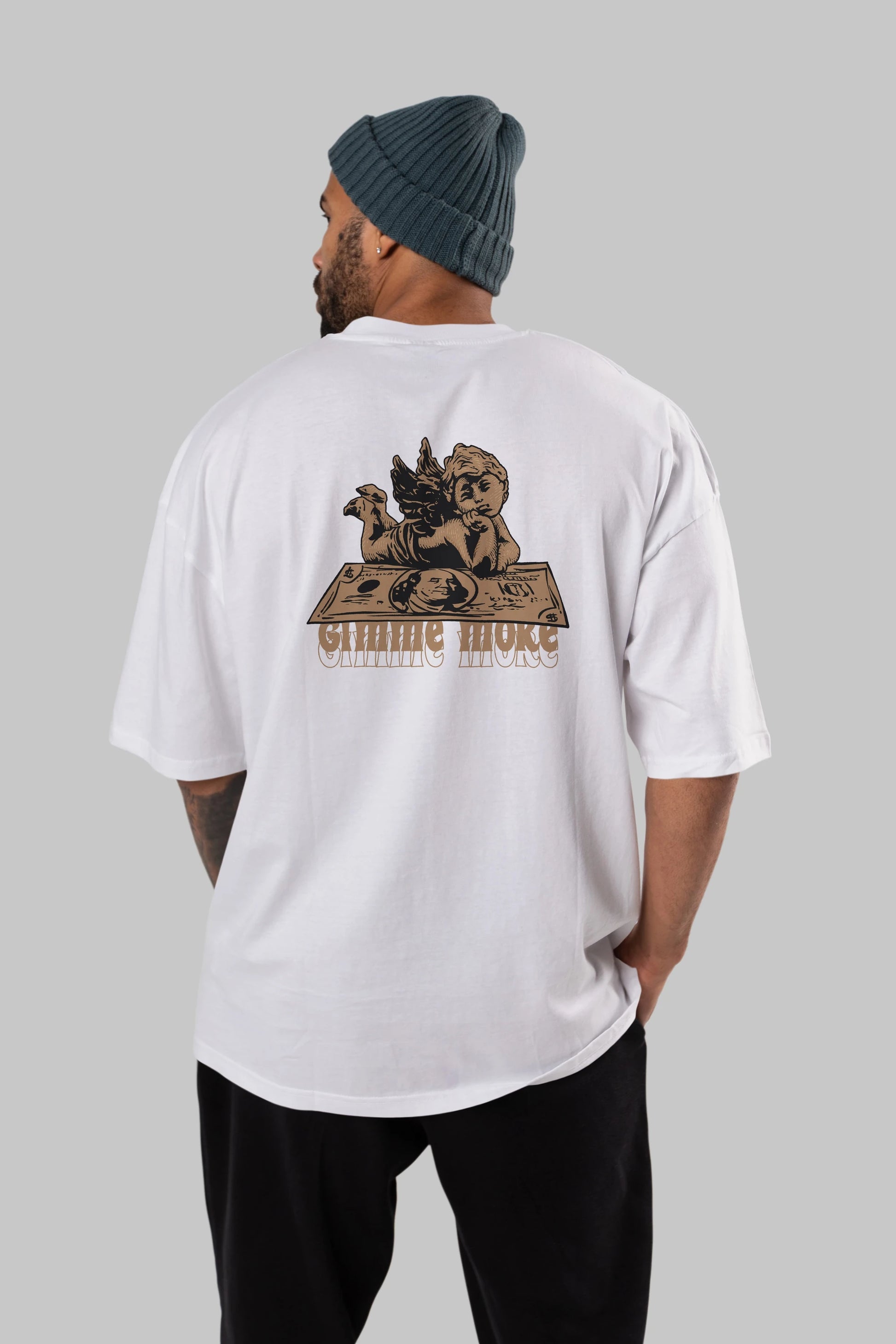 Gimme More Arka Baskılı Oversize t-shirt Erkek Kadın Unisex