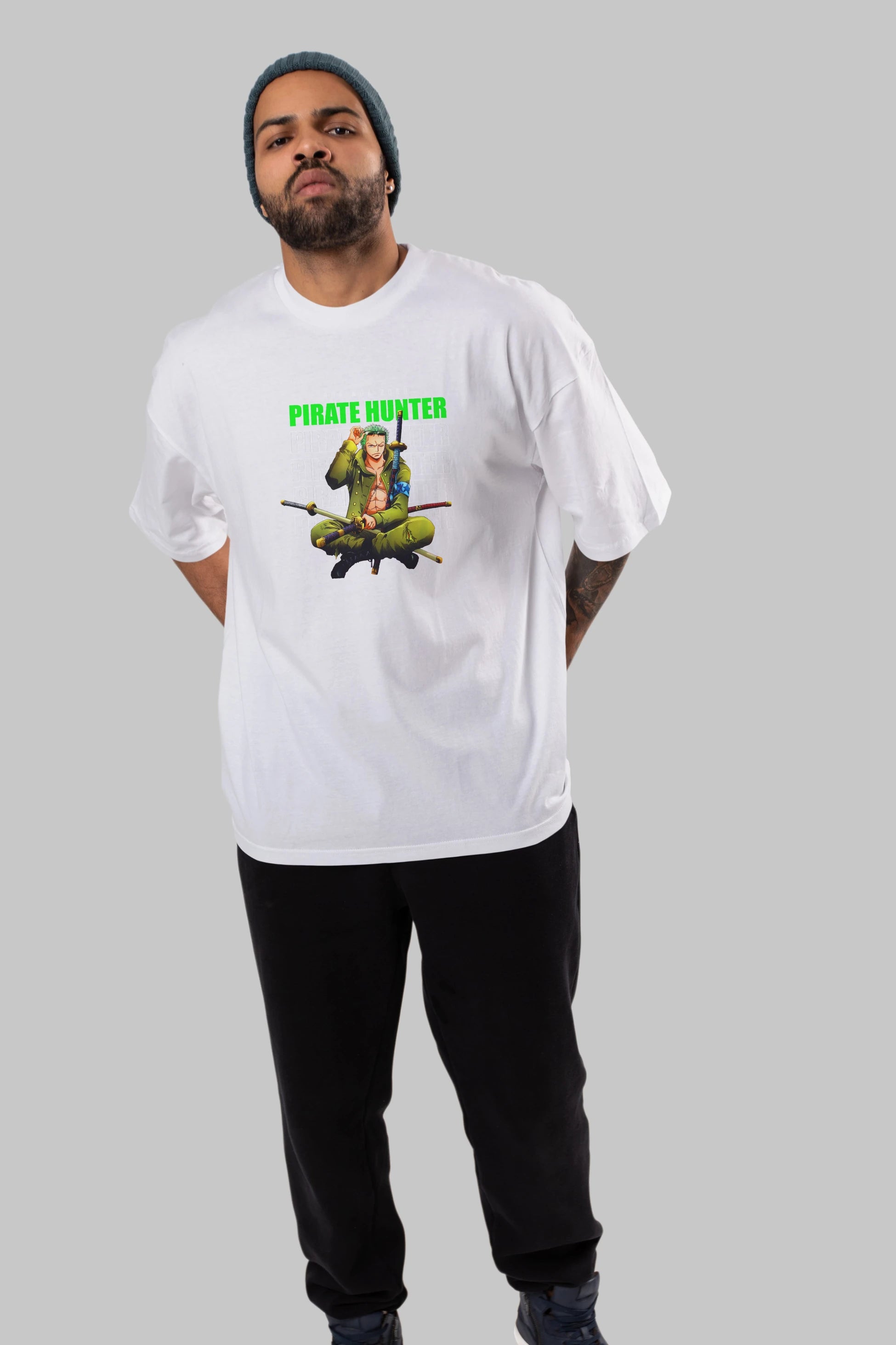 Roronoa Zoro 4 Anime Ön Baskılı Oversize t-shirt Erkek Kadın Unisex