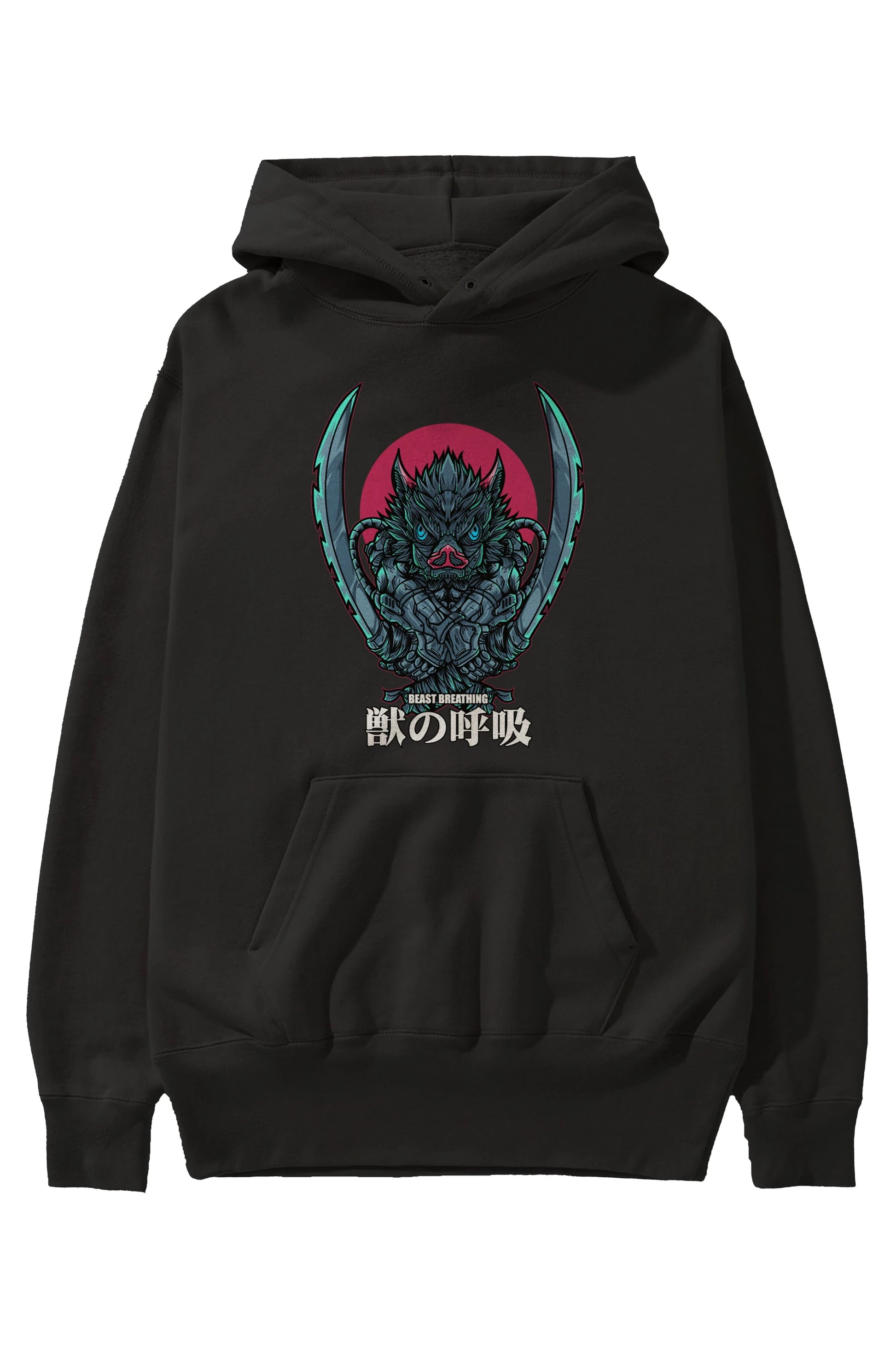 Inosuke DEMON SLAYER Anime Ön Baskılı Hoodie Oversize Kapüşonlu Sweatshirt Erkek Kadın Unisex