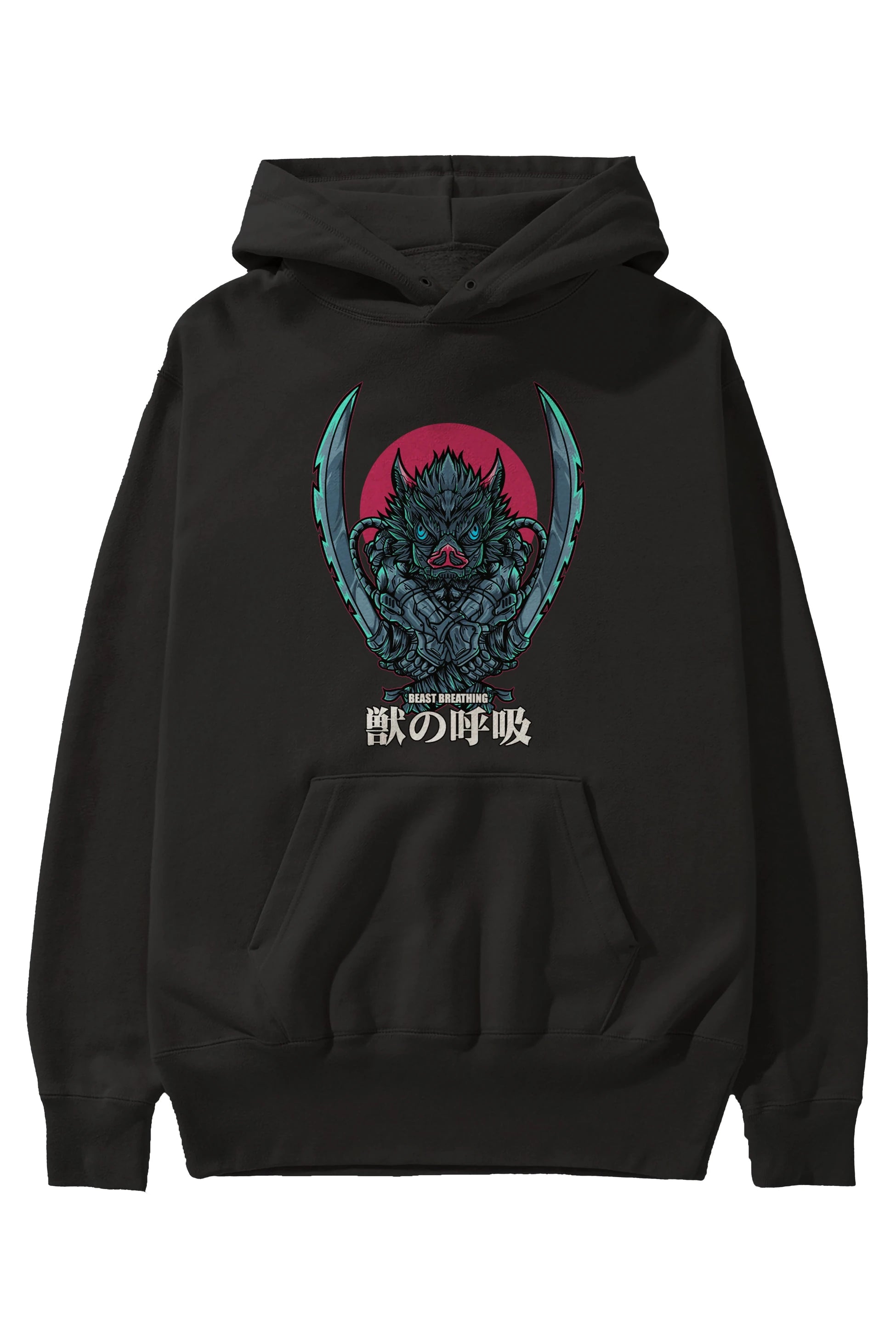Inosuke DEMON SLAYER Anime Ön Baskılı Hoodie Oversize Kapüşonlu Sweatshirt Erkek Kadın Unisex