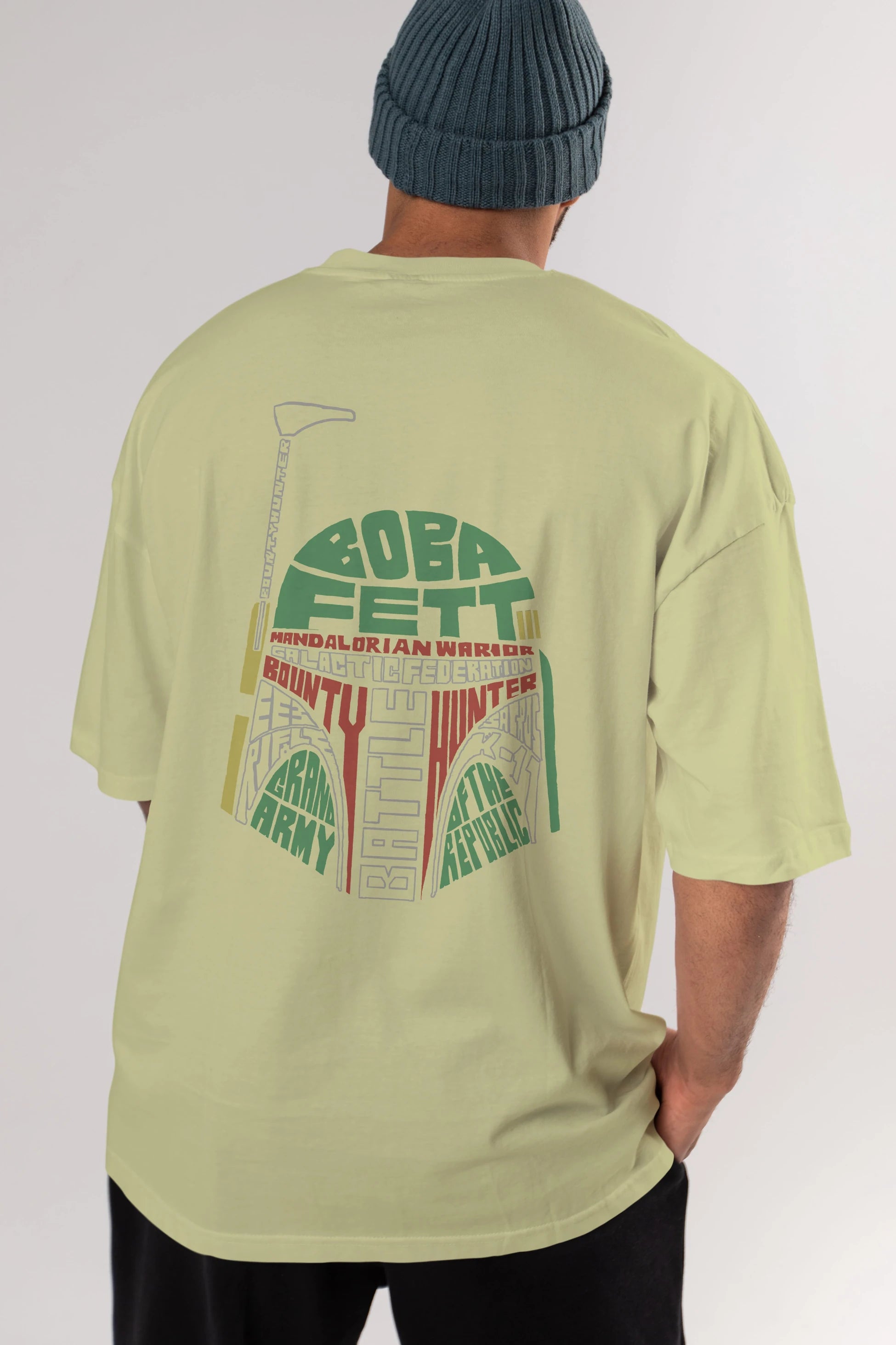 Boba Fett (2) Arka Baskılı Oversize t-shirt %100 pamuk Erkek Kadın Unisex