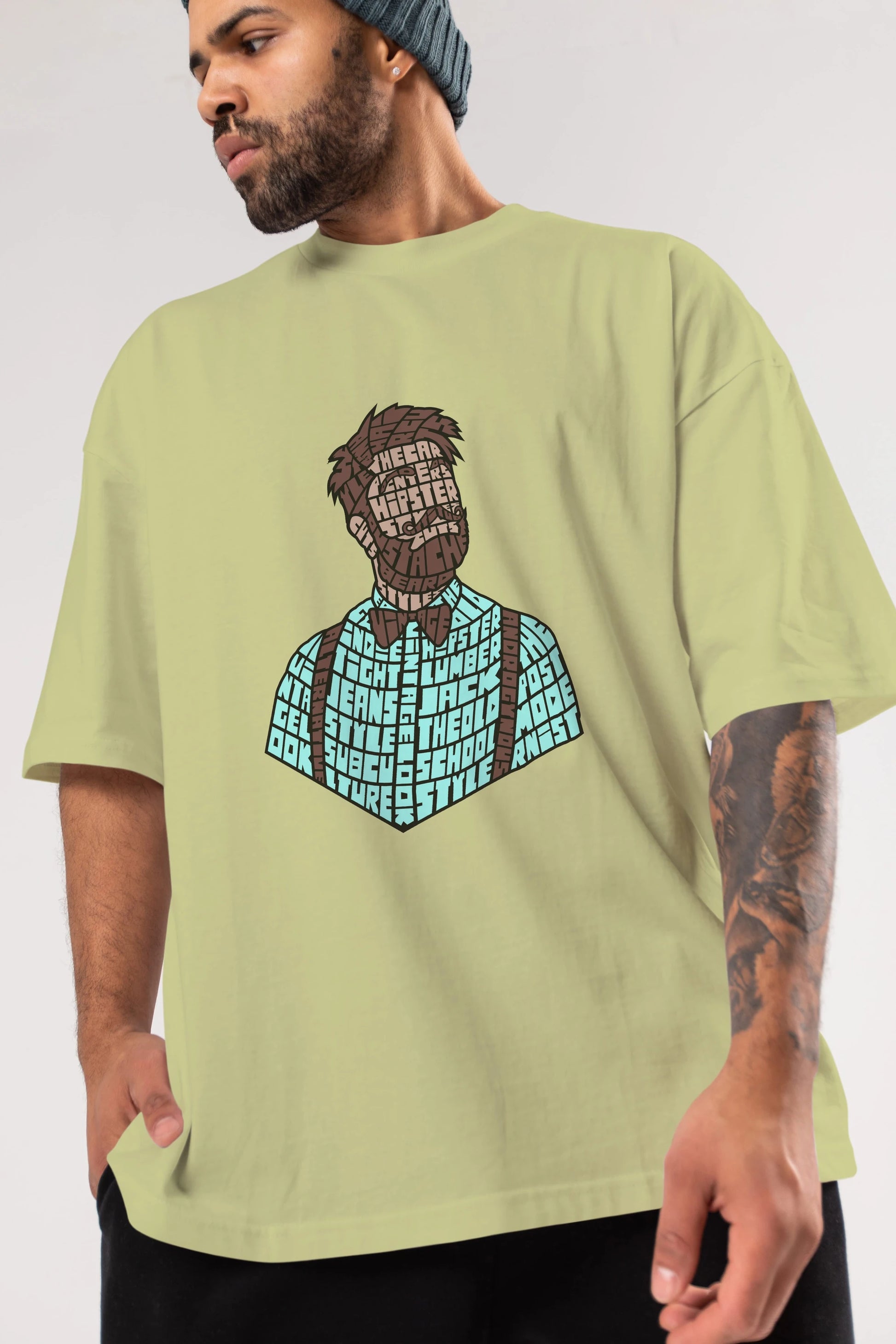 Hipster (2) Ön Baskılı Oversize t-shirt %100 pamuk Erkek Kadın Unisex