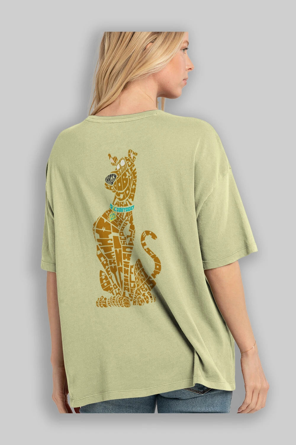 Scooby Doo Arka Baskılı Oversize t-shirt %100 pamuk Erkek Kadın Unisex