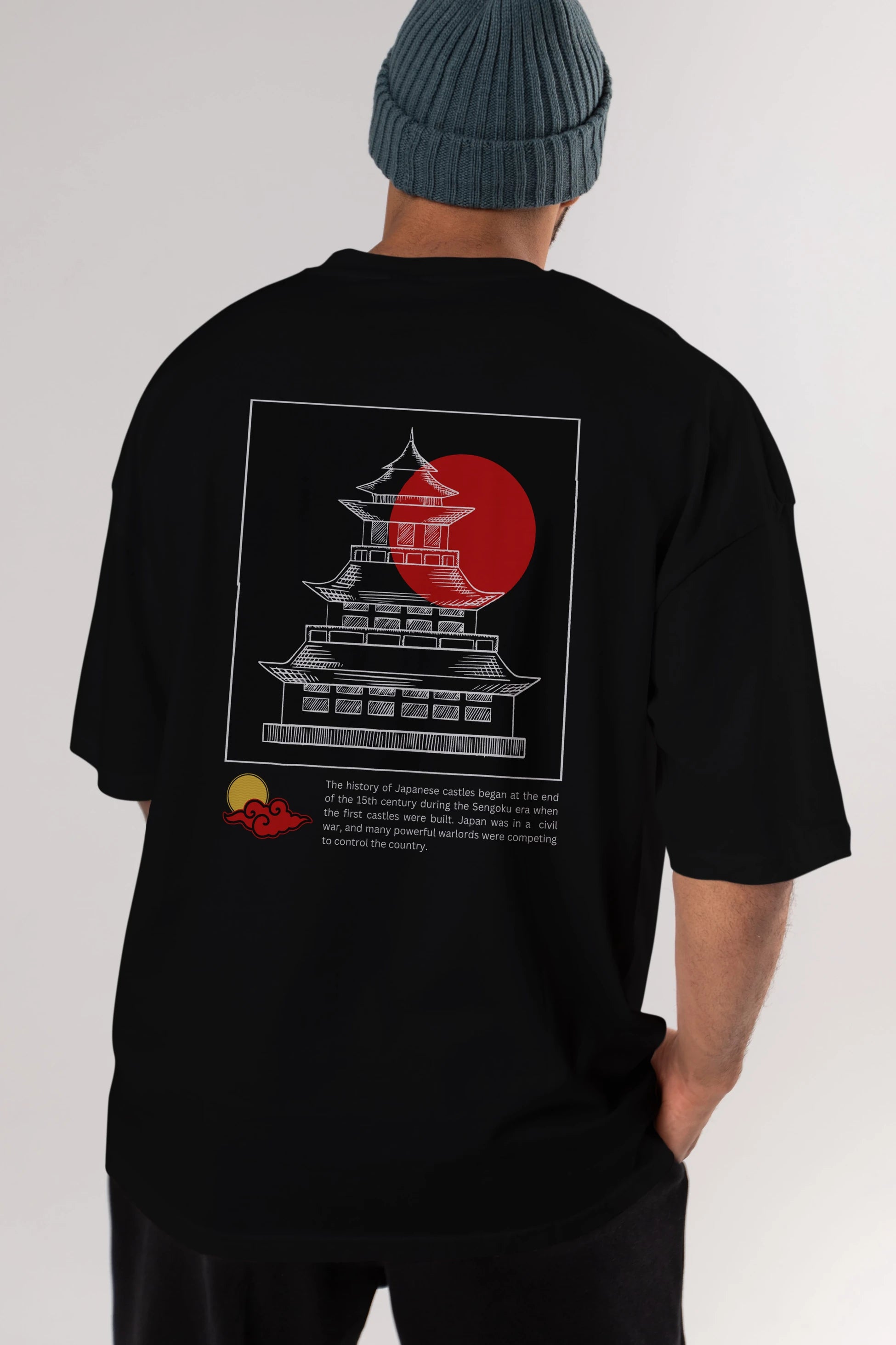 Japan Streetwear Arka Baskılı Oversize t-shirt Erkek Kadın Unisex