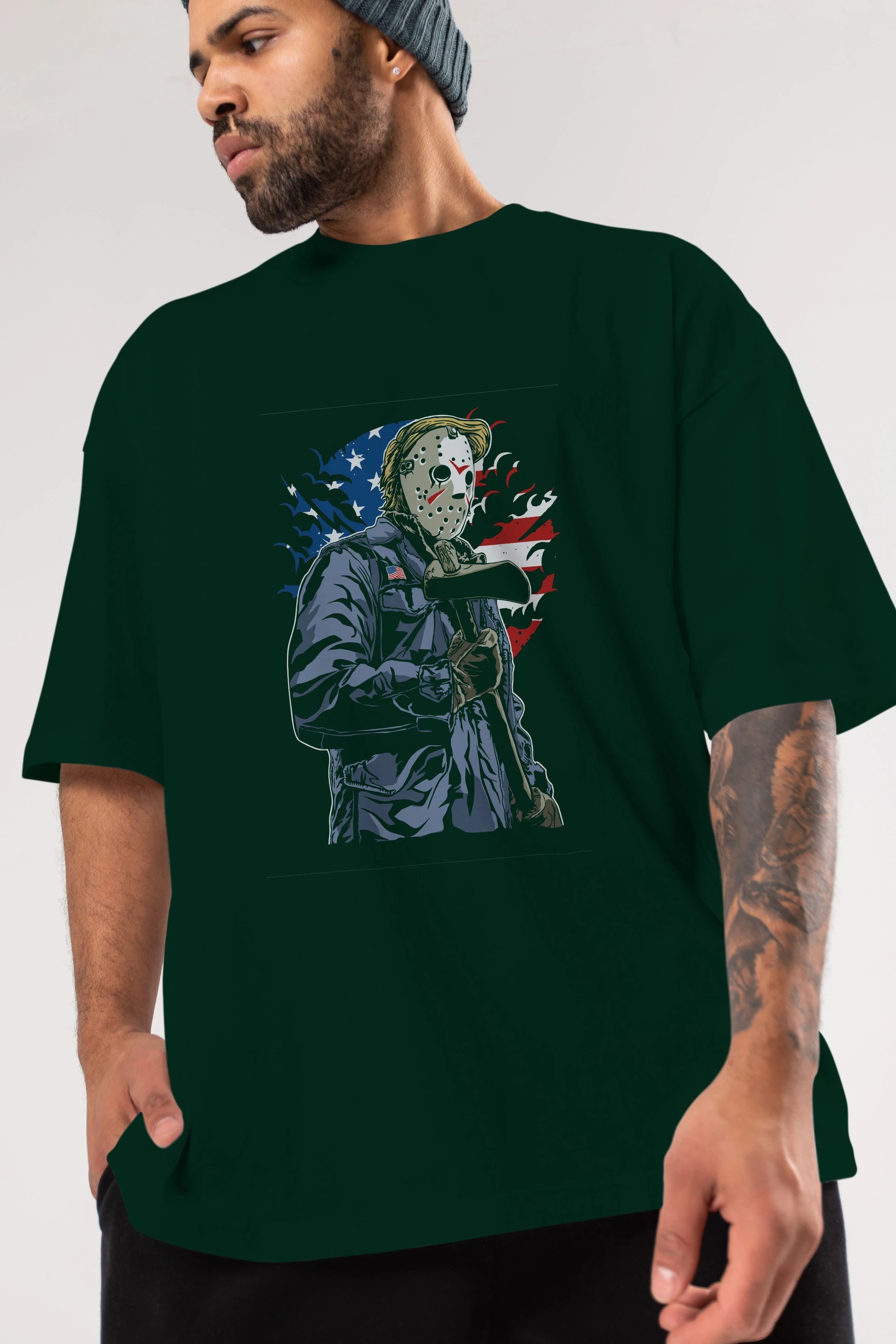 American Killer Ön Baskılı Oversize t-shirt Erkek Kadın Unisex %100 Pamuk tişort