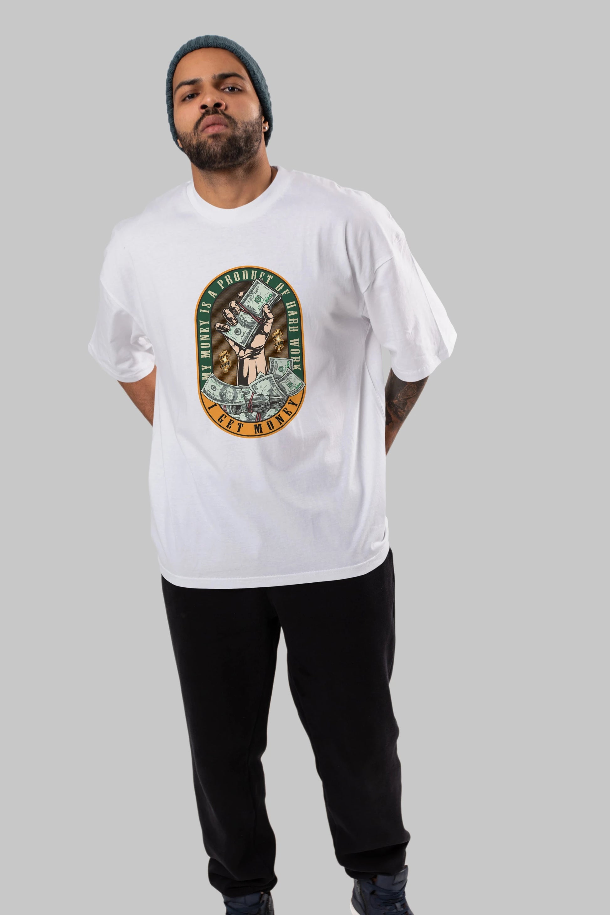I Get Money Ön Baskılı Oversize t-shirt Erkek Kadın Unisex