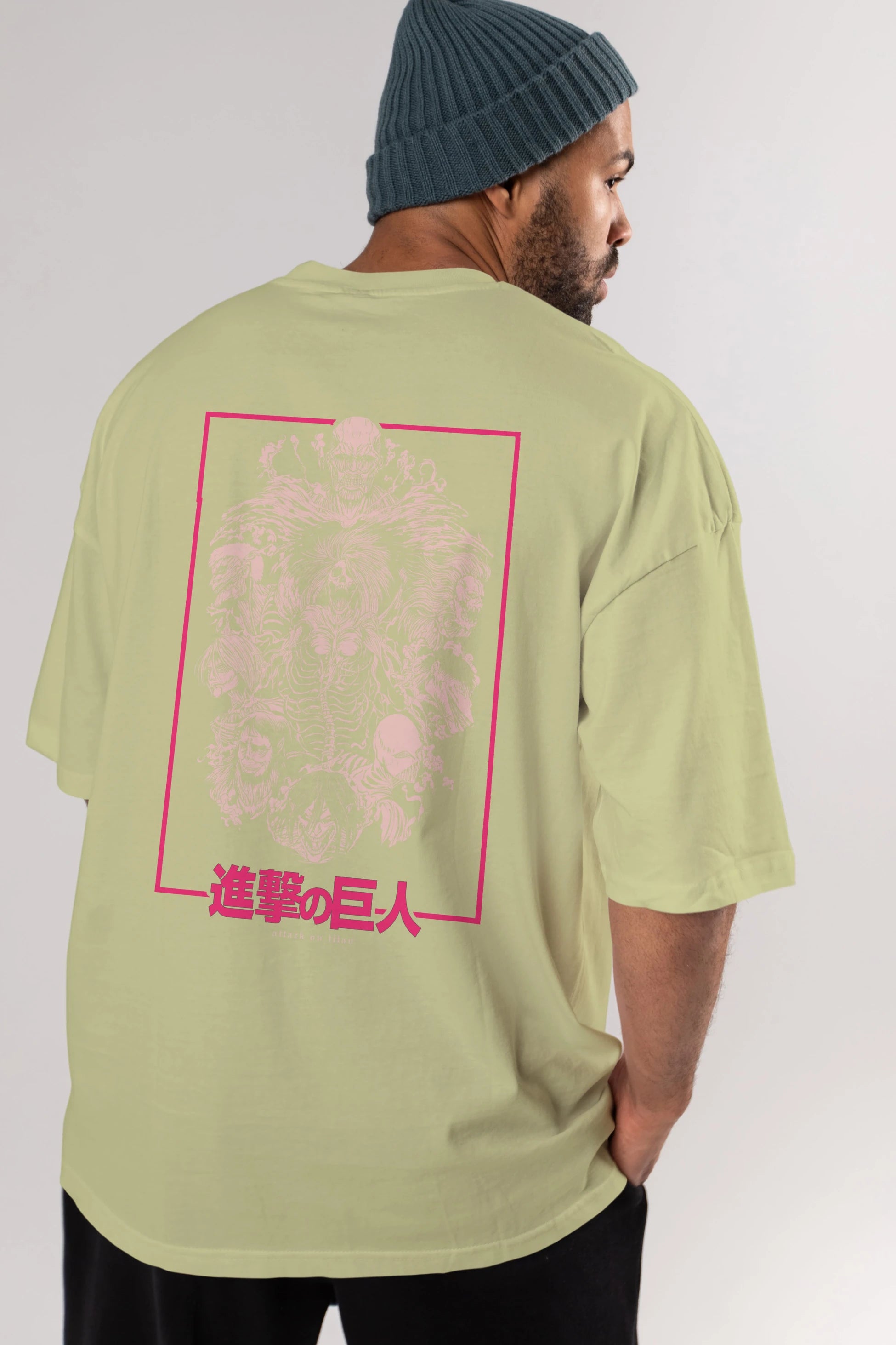 ATTACK ON TITANS Anime Arka Baskılı Oversize t-shirt Erkek Kadın Unisex