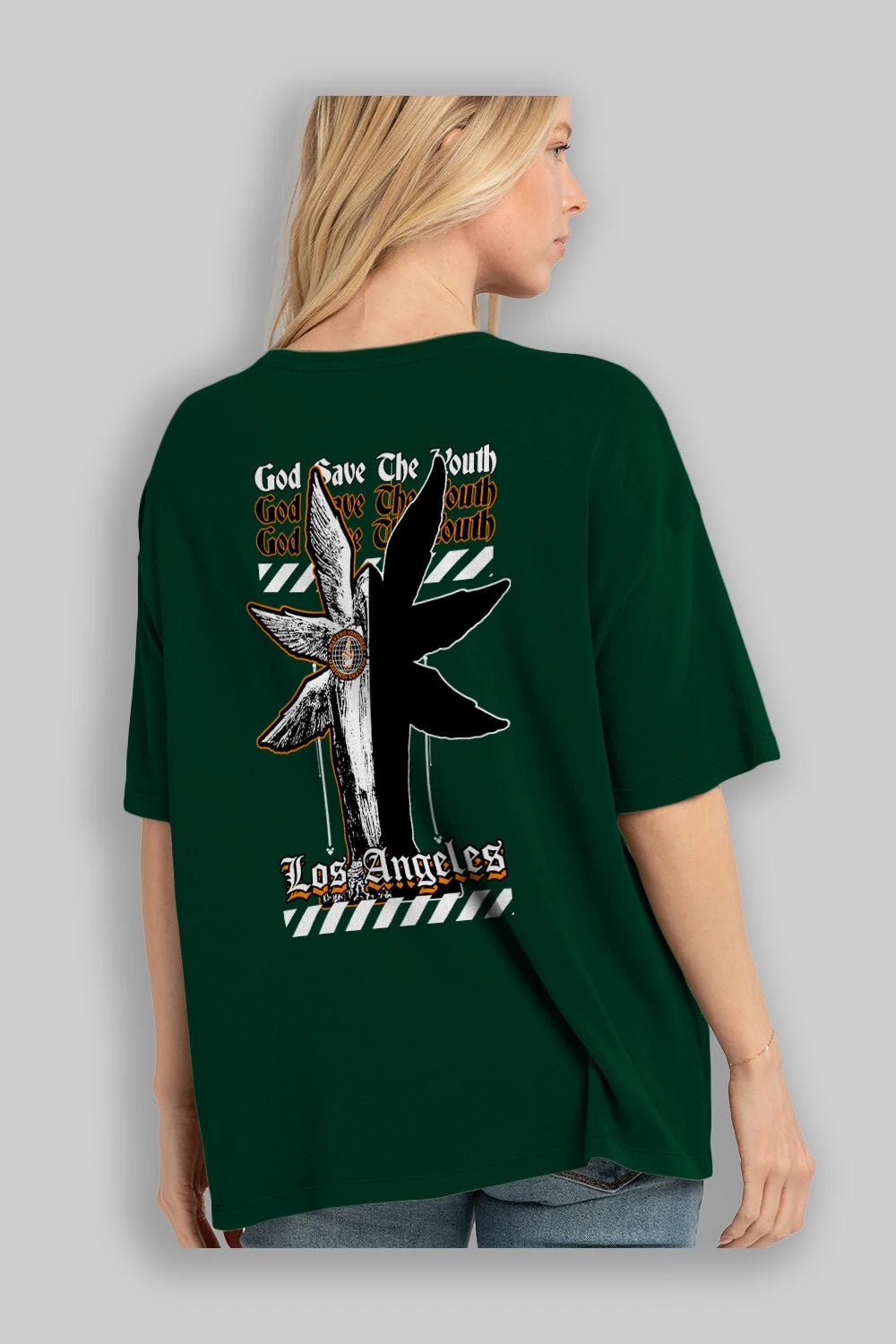 God Save The Youth Arka Baskılı Oversize t-shirt Erkek Kadın Unisex