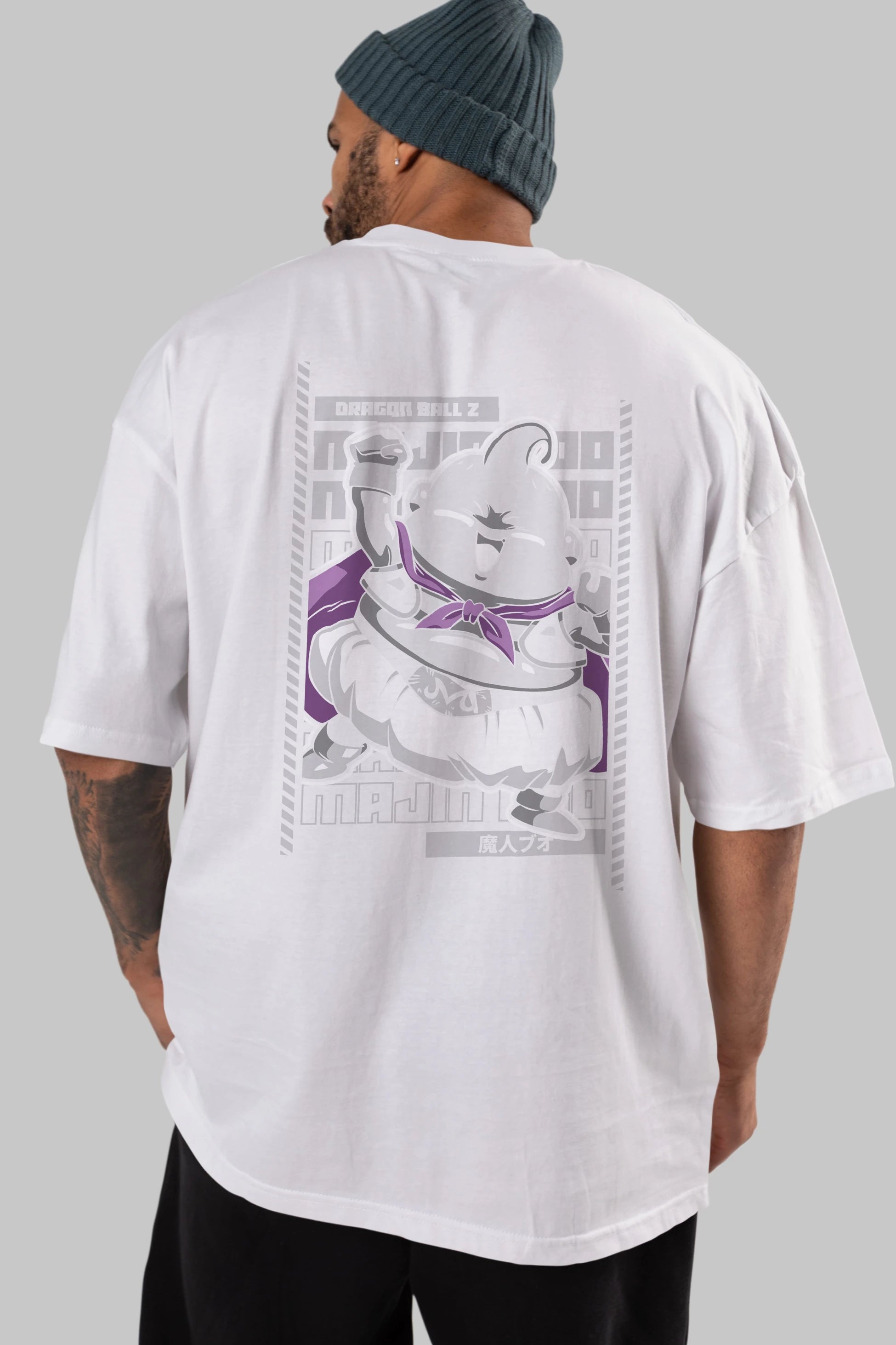 MAJIN BOO2 Anime Arka Baskılı Oversize t-shirt Erkek Kadın Unisex