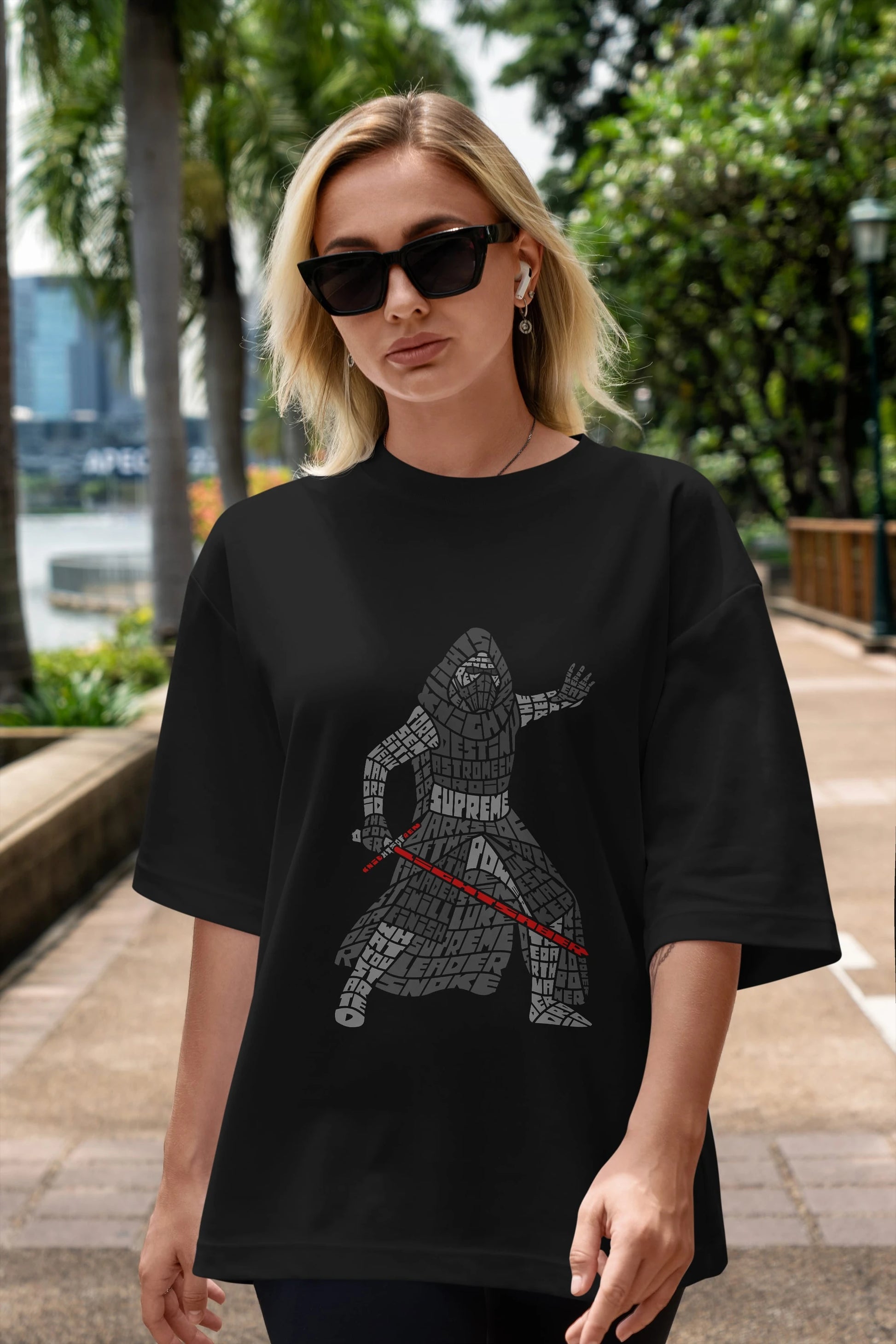 Kylo Ön Baskılı Oversize t-shirt %100 pamuk Erkek Kadın Unisex