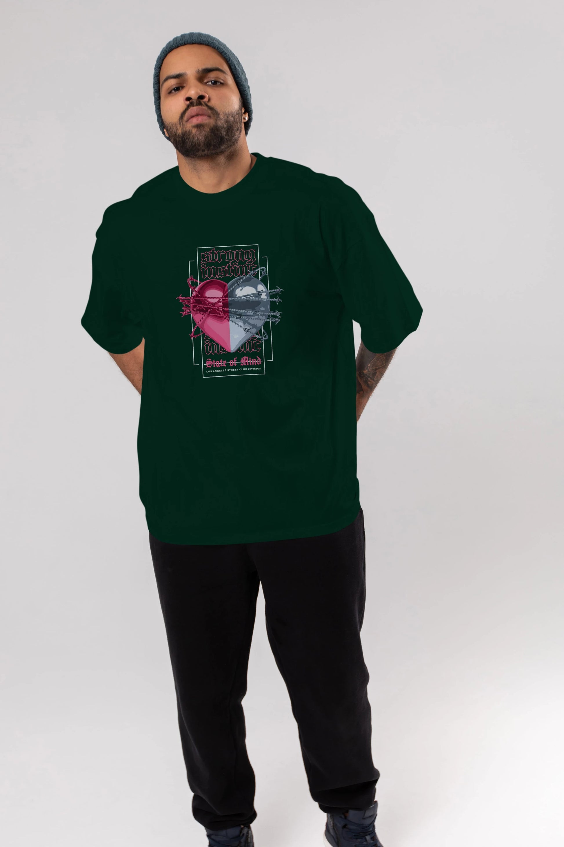 State of Mind Ön Baskılı Oversize t-shirt Erkek Kadın Unisex