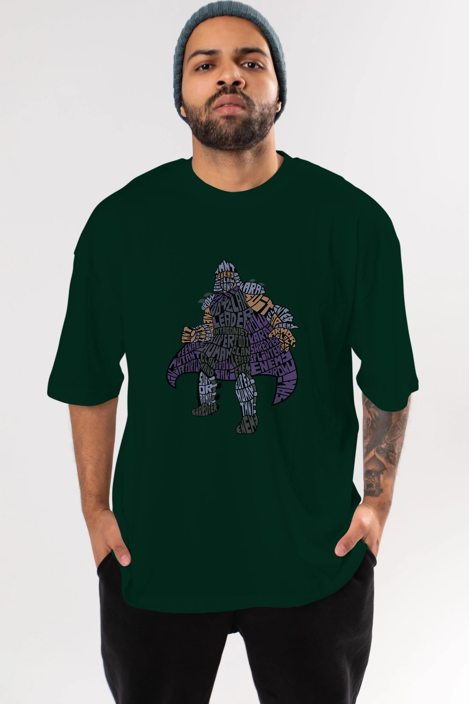 Foot Clan Leader Ön Baskılı Oversize t-shirt %100 pamuk Erkek Kadın Unisex