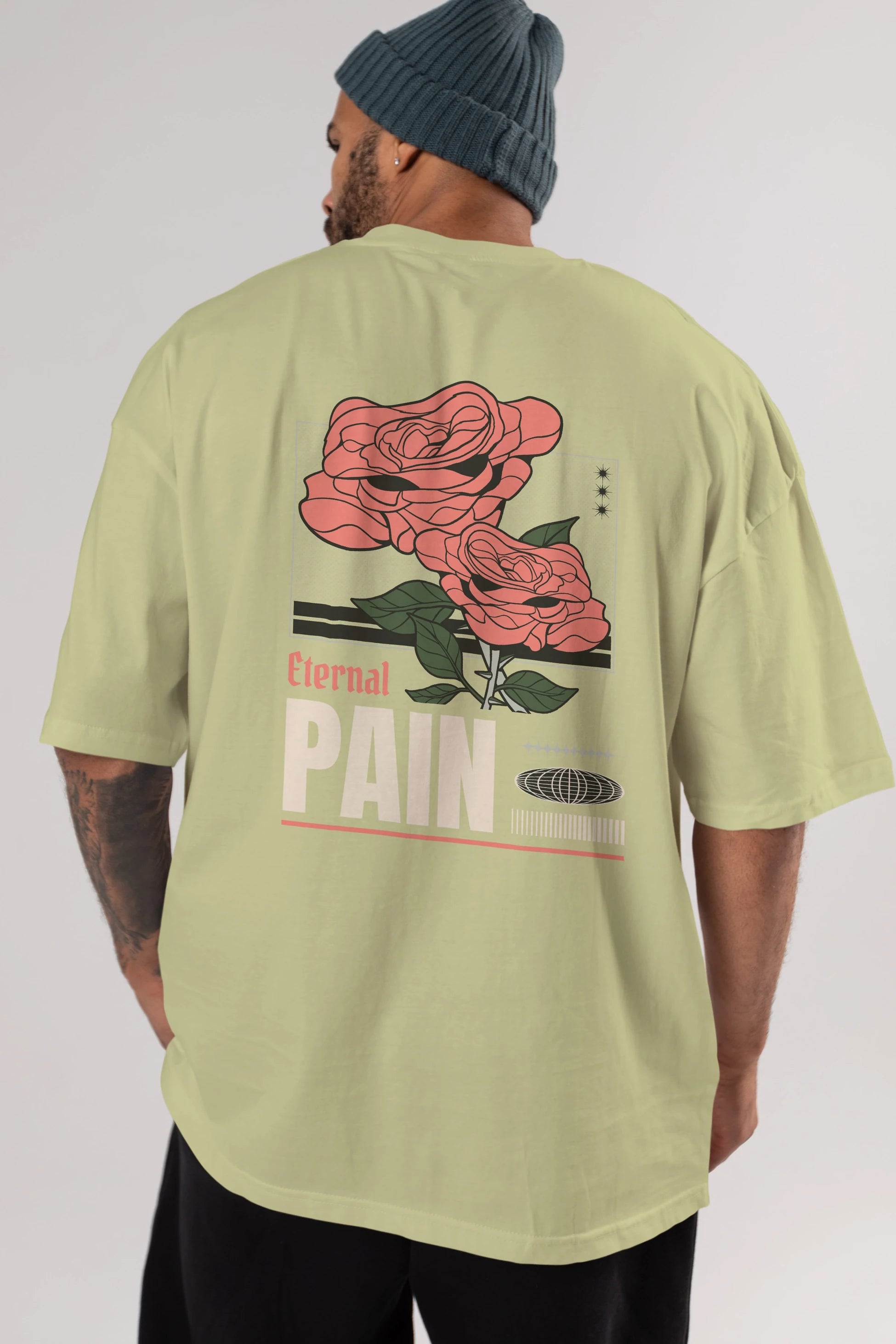 Eternal Pain Arka Baskılı Oversize t-shirt Erkek Kadın Unisex