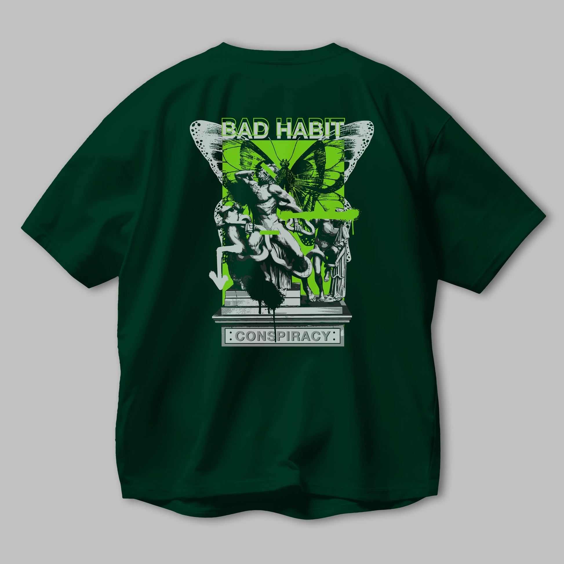 Bad Habit Arka Baskılı Oversize t-shirt Erkek Kadın Unisex