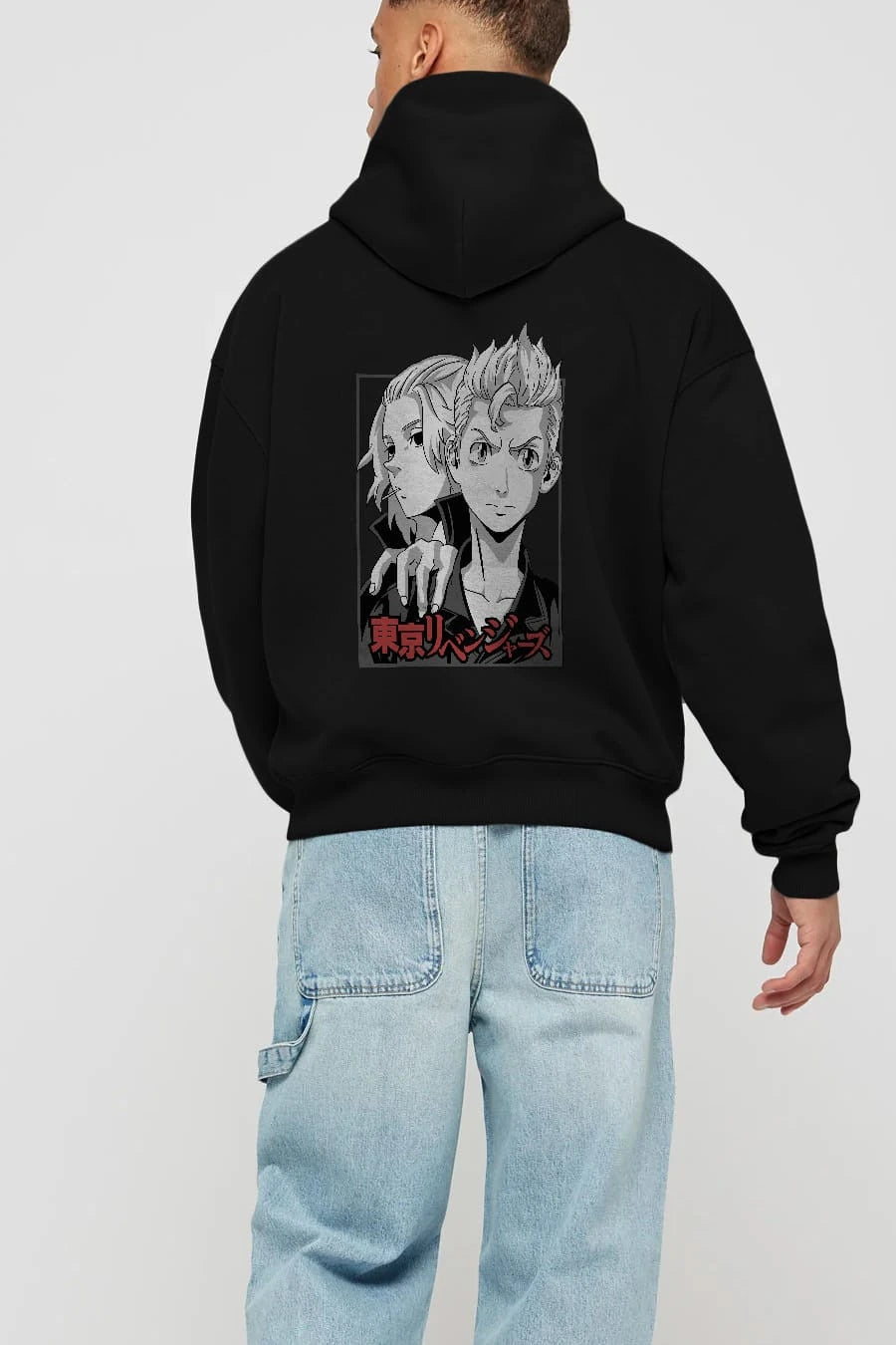 TOKYO REVENGERS Anime Arka Baskılı Hoodie Oversize Kapüşonlu Sweatshirt Erkek Kadın Unisex