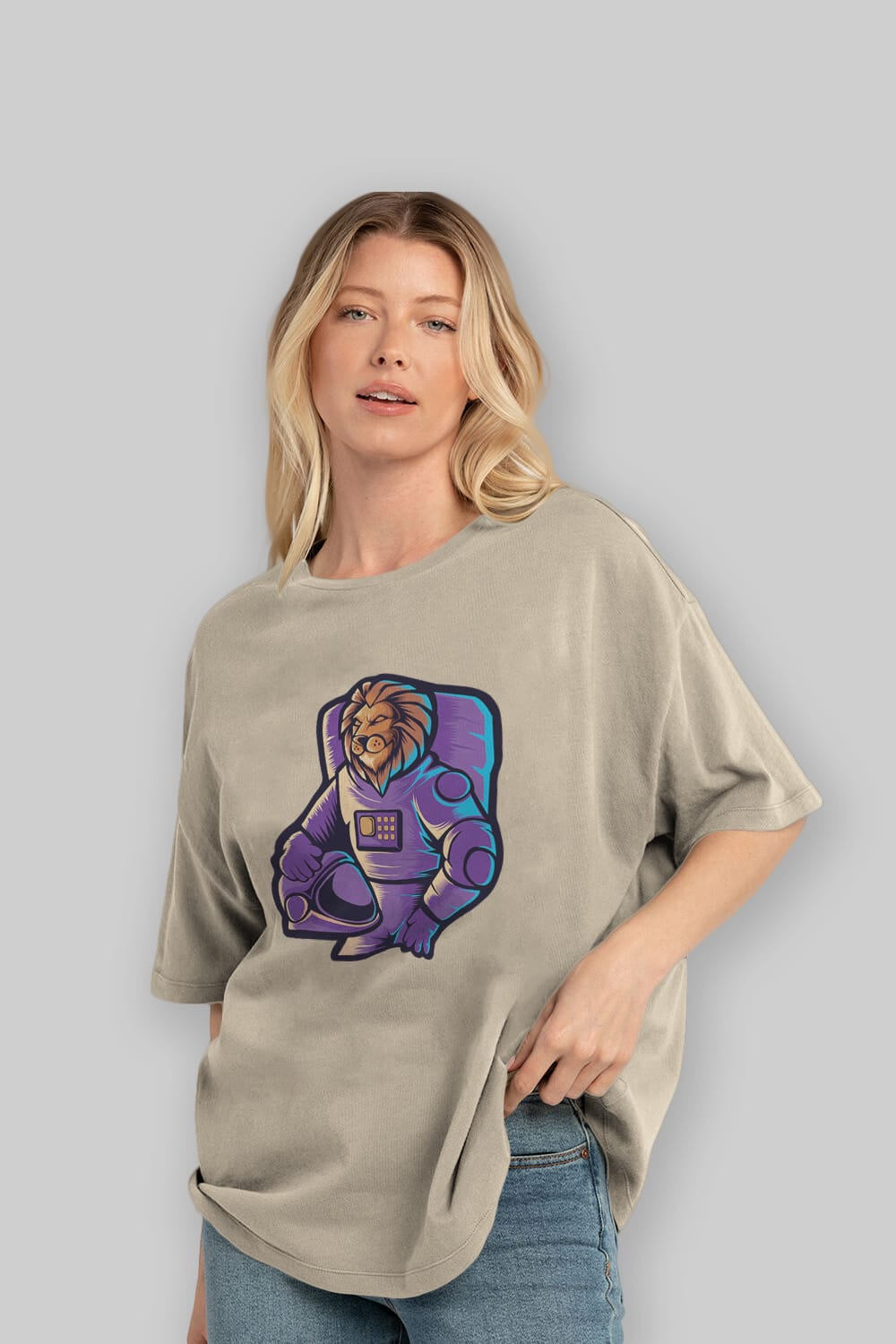 Astroking Ön Baskılı Oversize t-shirt Erkek Kadın Unisex