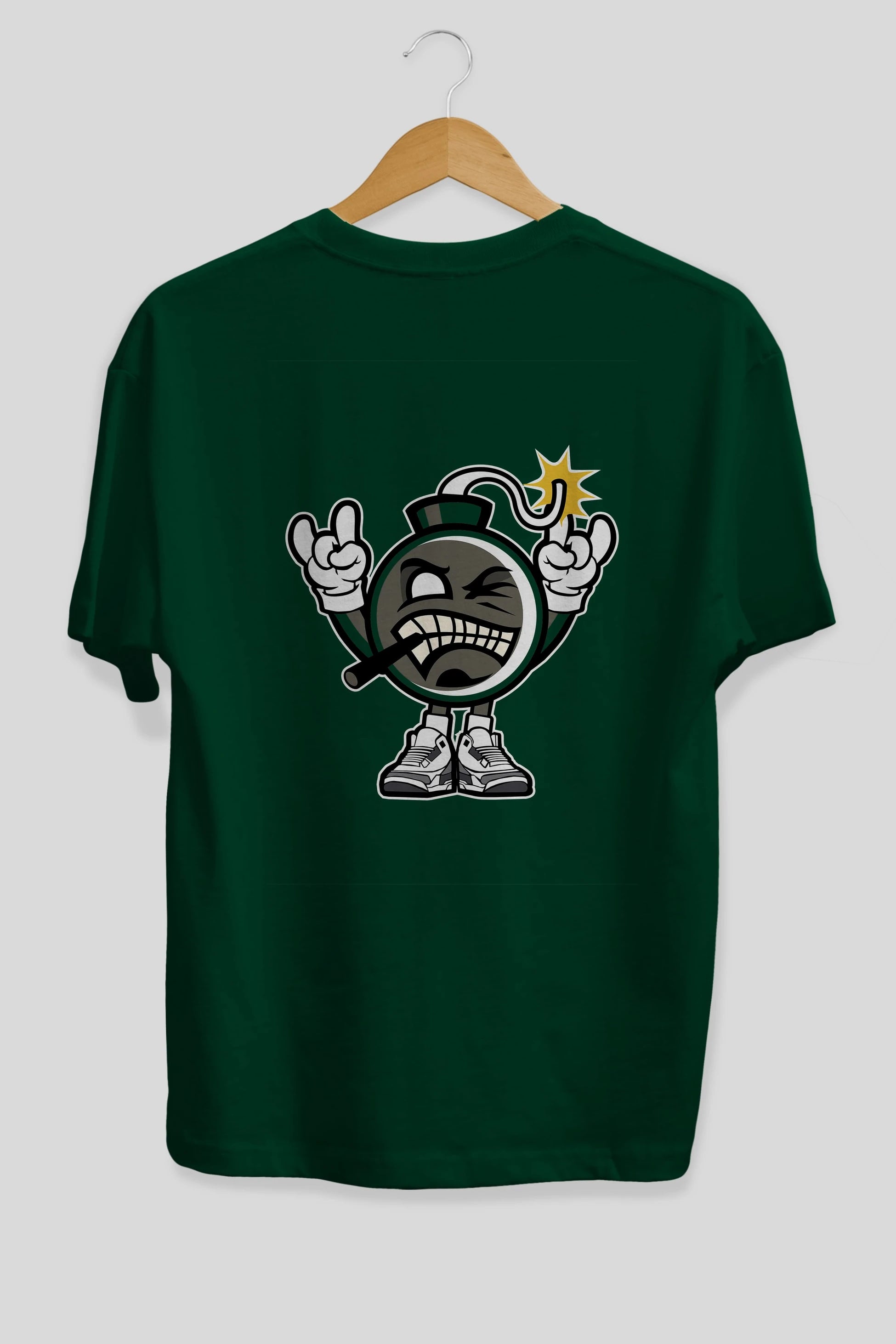 Evil Bomb Arka Baskılı Oversize t-shirt Erkek Kadın Unisex %100 Pamuk tişort