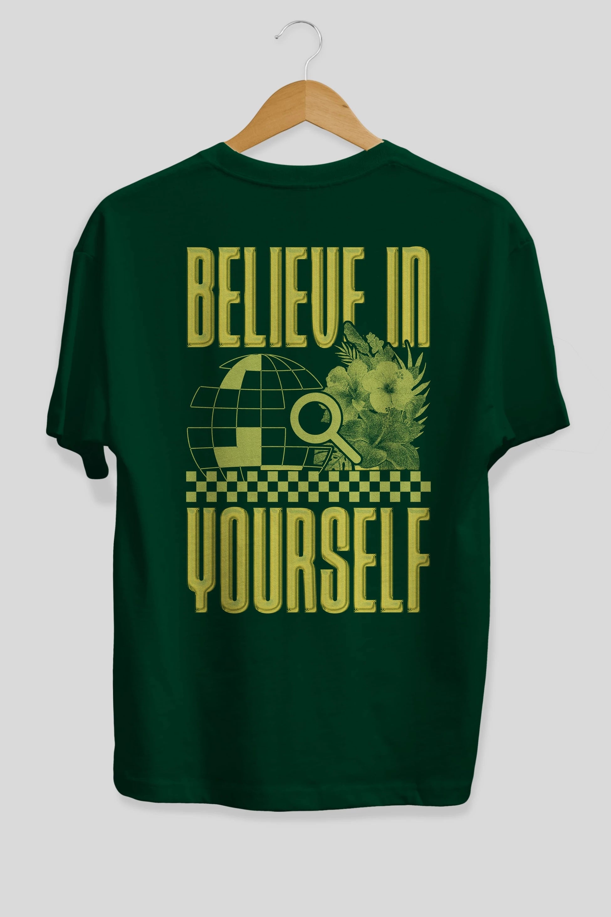Believe in Yourself Yellow Arka Baskılı Oversize t-shirt Erkek Kadın Unisex