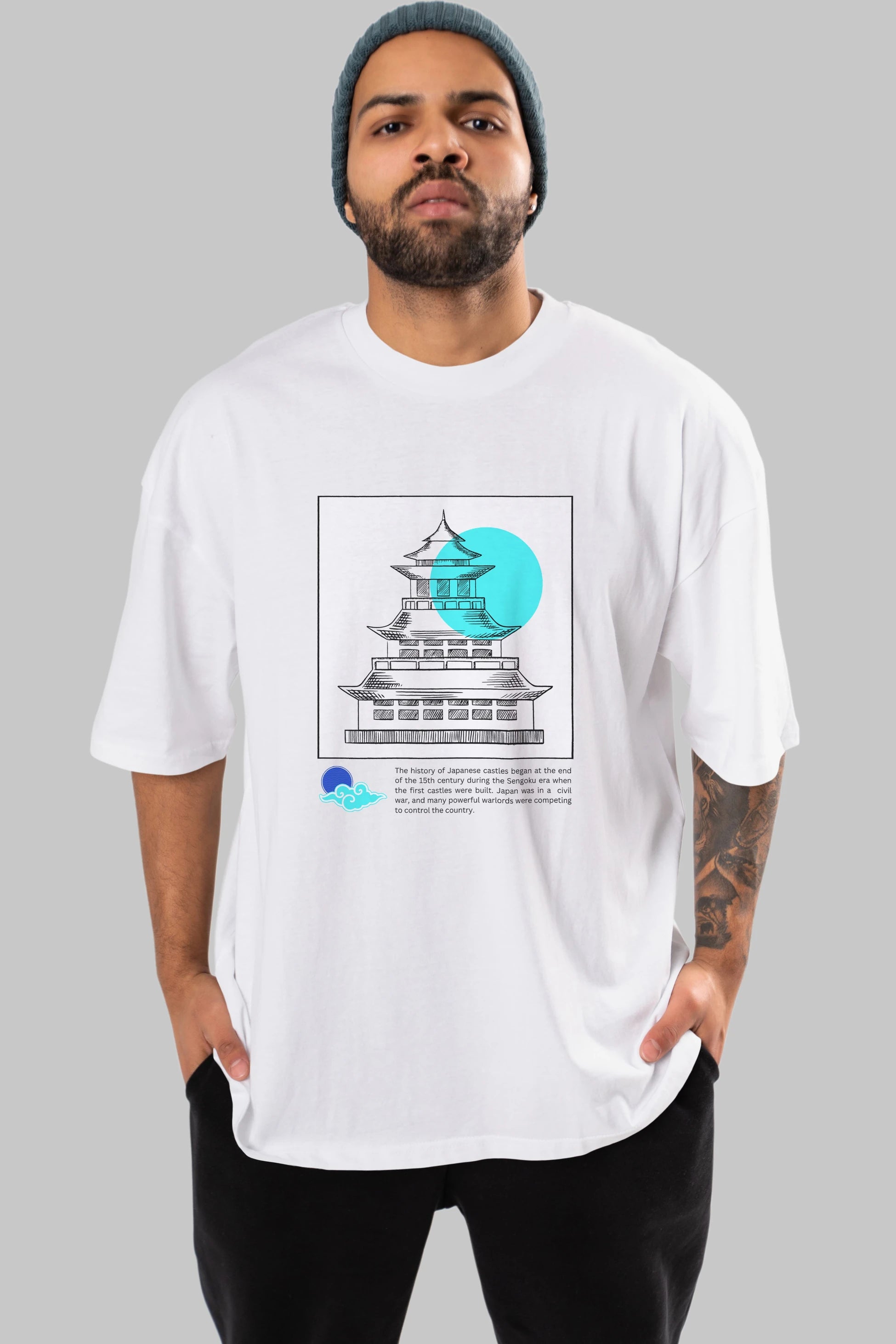 Retro Japanese Ön Baskılı Oversize t-shirt Erkek Kadın Unisex