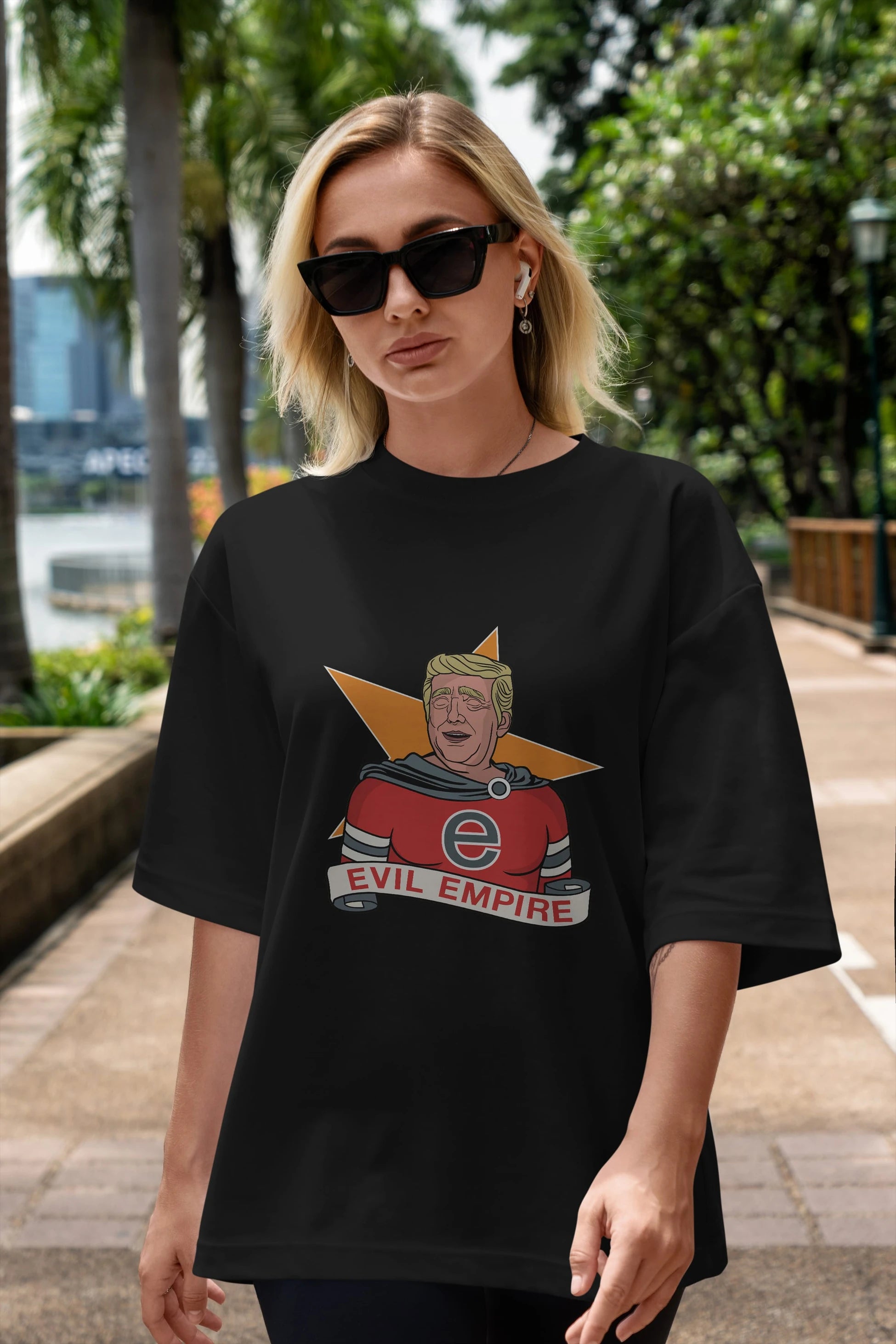 Evil Empire Trump Ön Baskılı Oversize t-shirt Erkek Kadın Unisex %100 Pamuk tişort