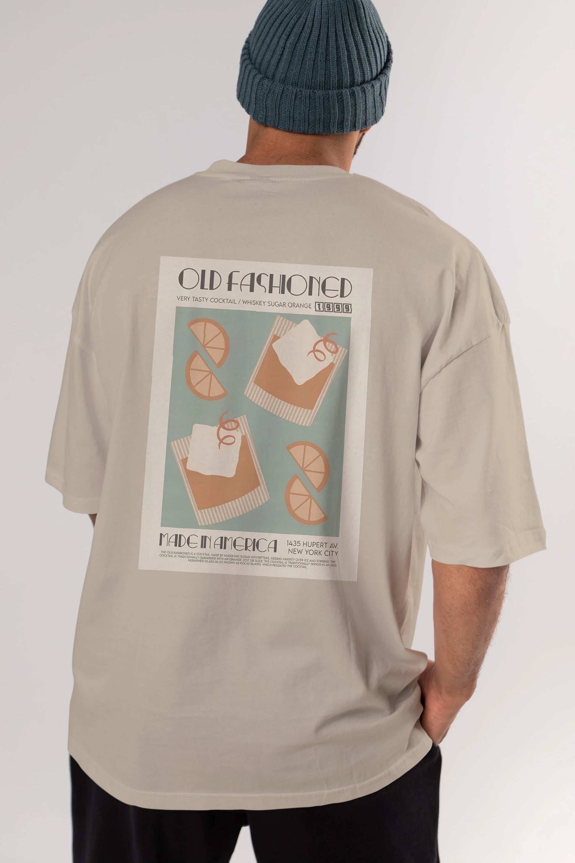 Old Fashioned 2 Arka Baskılı Oversize t-shirt Erkek Kadın Unisex %100 Pamuk Bisiklet Yaka tişort