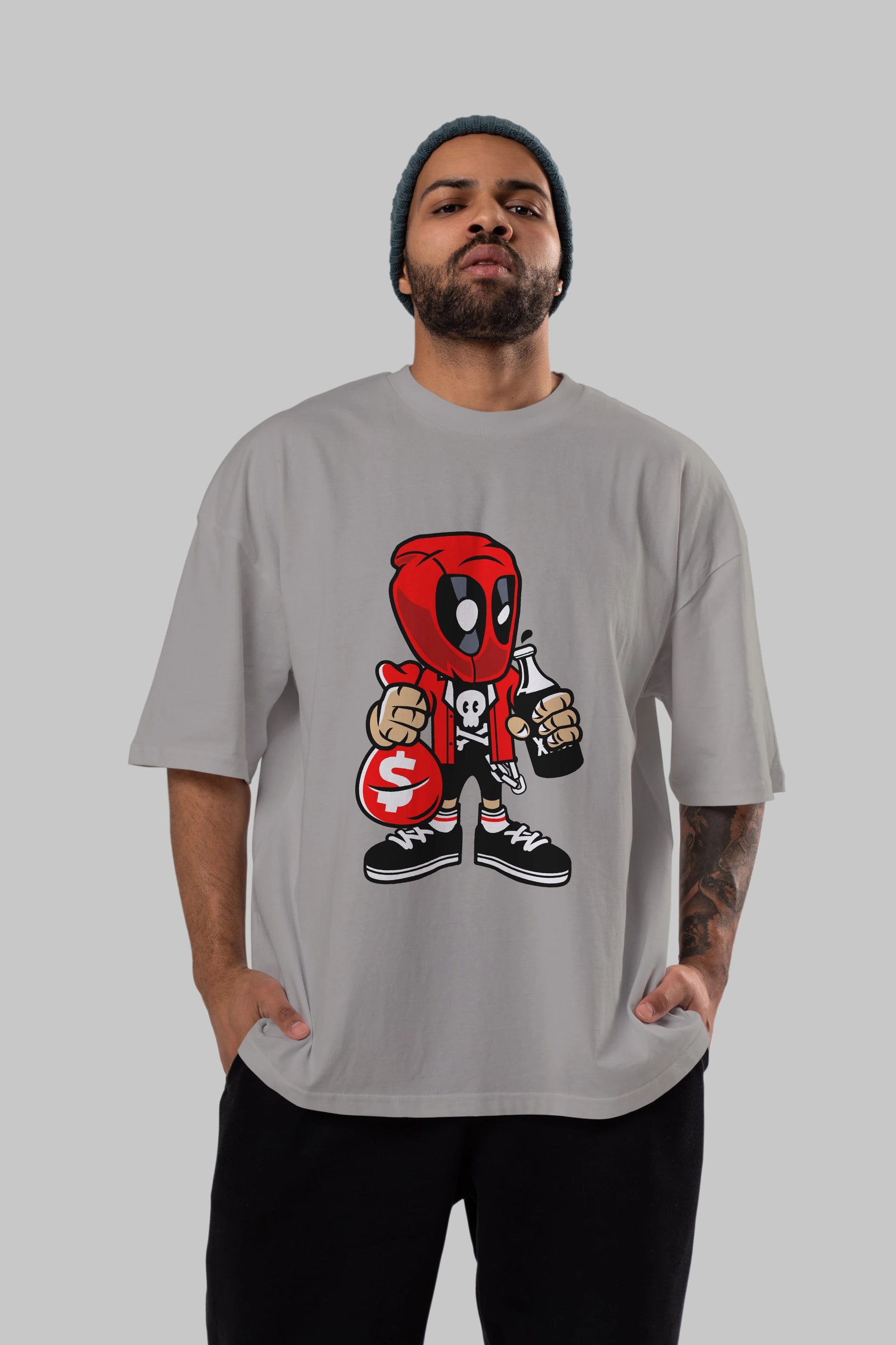 Deadpool (20) Ön Baskılı Oversize t-shirt Erkek Kadın Unisex %100 Pamuk Bisiklet Yaka tişort