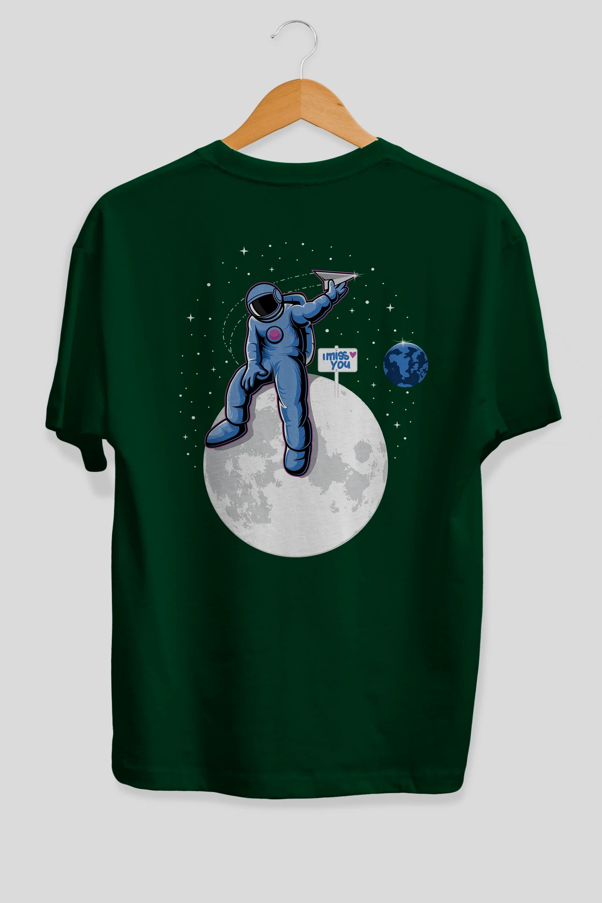 Astro Missing Earth Arka Baskılı Oversize t-shirt Erkek Kadın Unisex