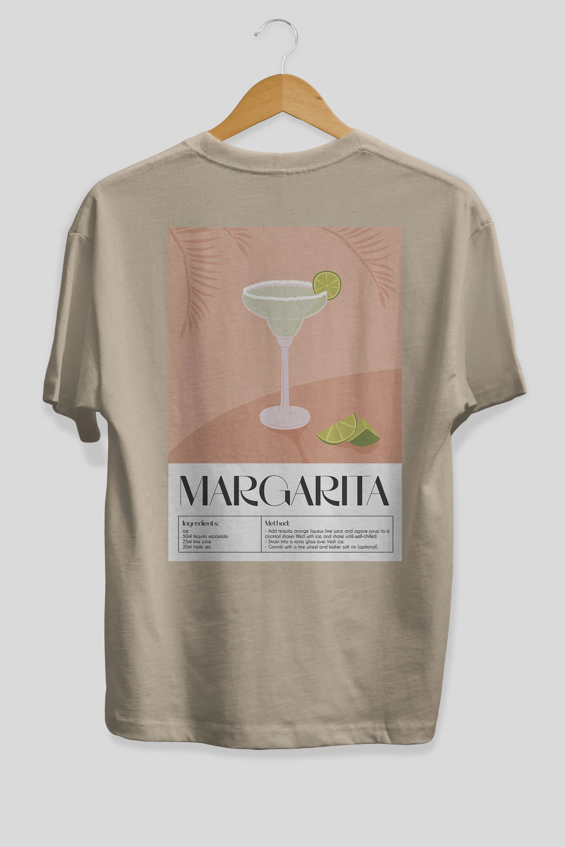 Margarita 5 Arka Baskılı Oversize t-shirt Erkek Kadın Unisex %100 Pamuk Bisiklet Yaka tişort
