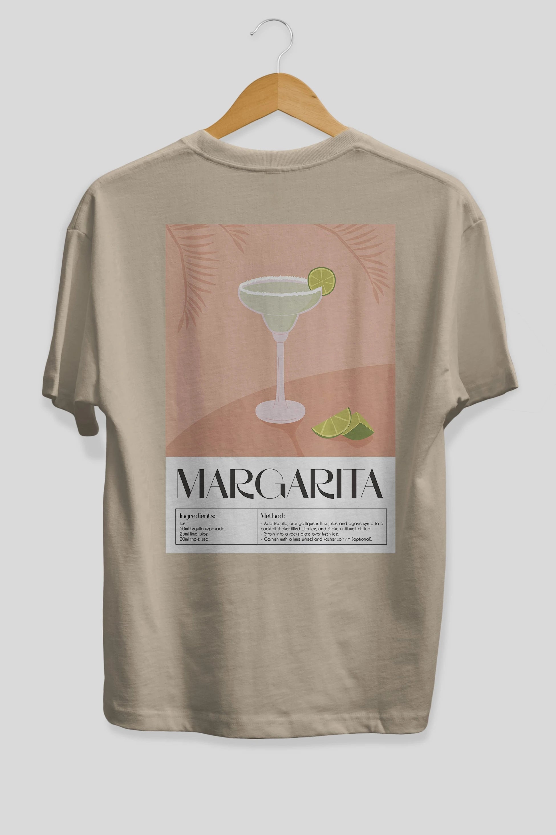 Margarita 5 Arka Baskılı Oversize t-shirt Erkek Kadın Unisex %100 Pamuk Bisiklet Yaka tişort