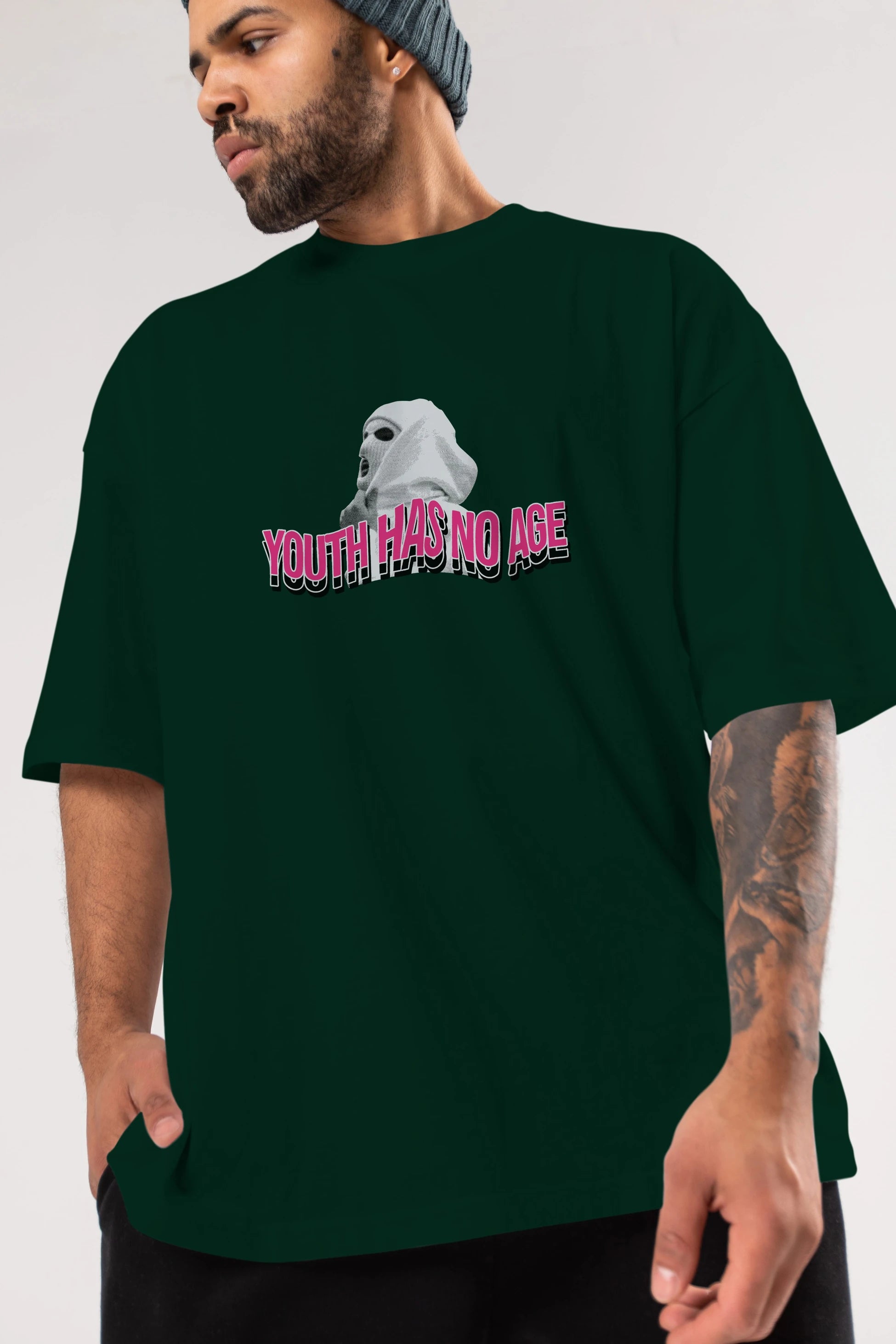 Youth Has No Age Ön Baskılı Oversize t-shirt Erkek Kadın Unisex