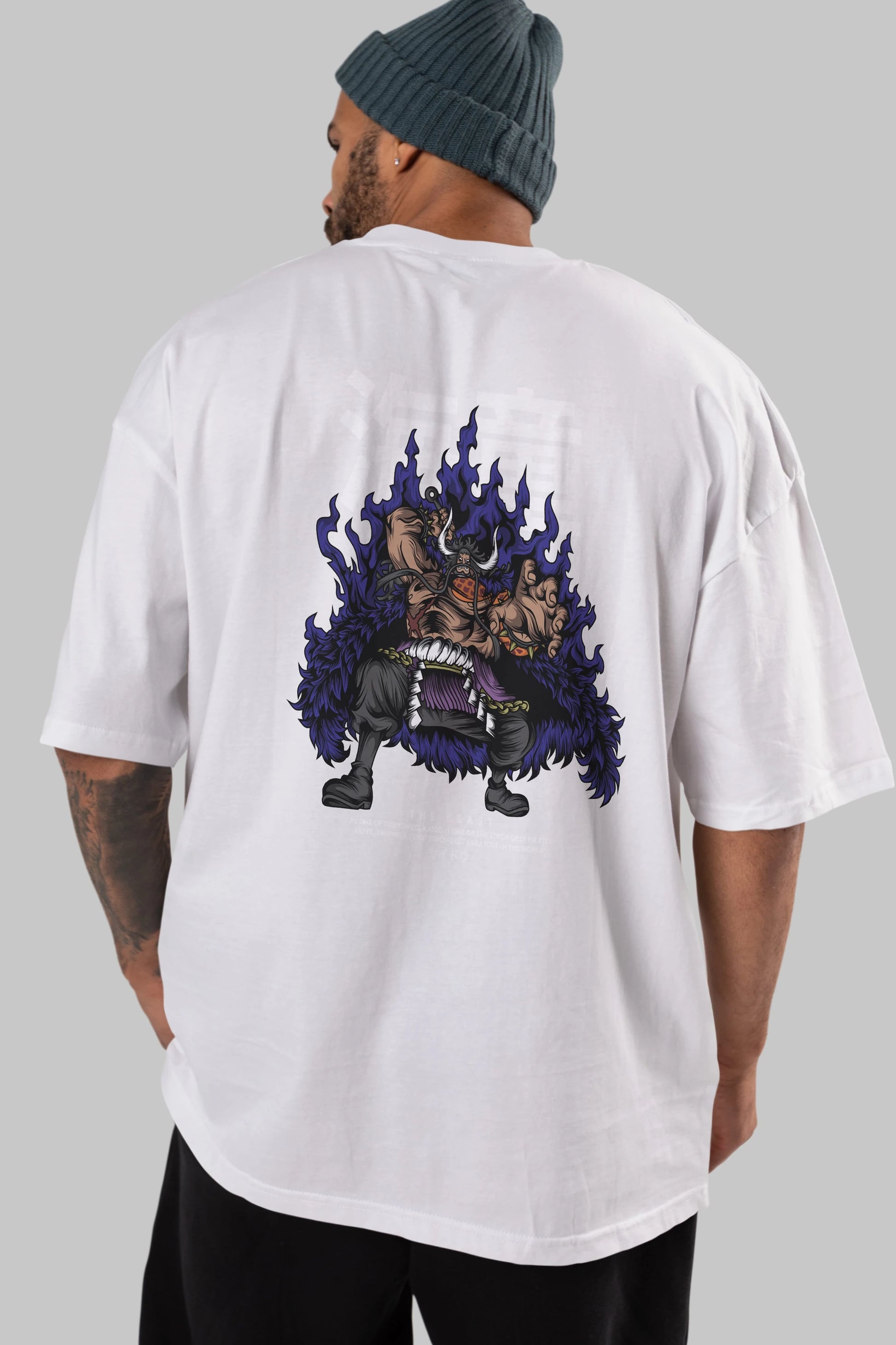 Kaido Anime Arka Baskılı Oversize t-shirt Erkek Kadın Unisex