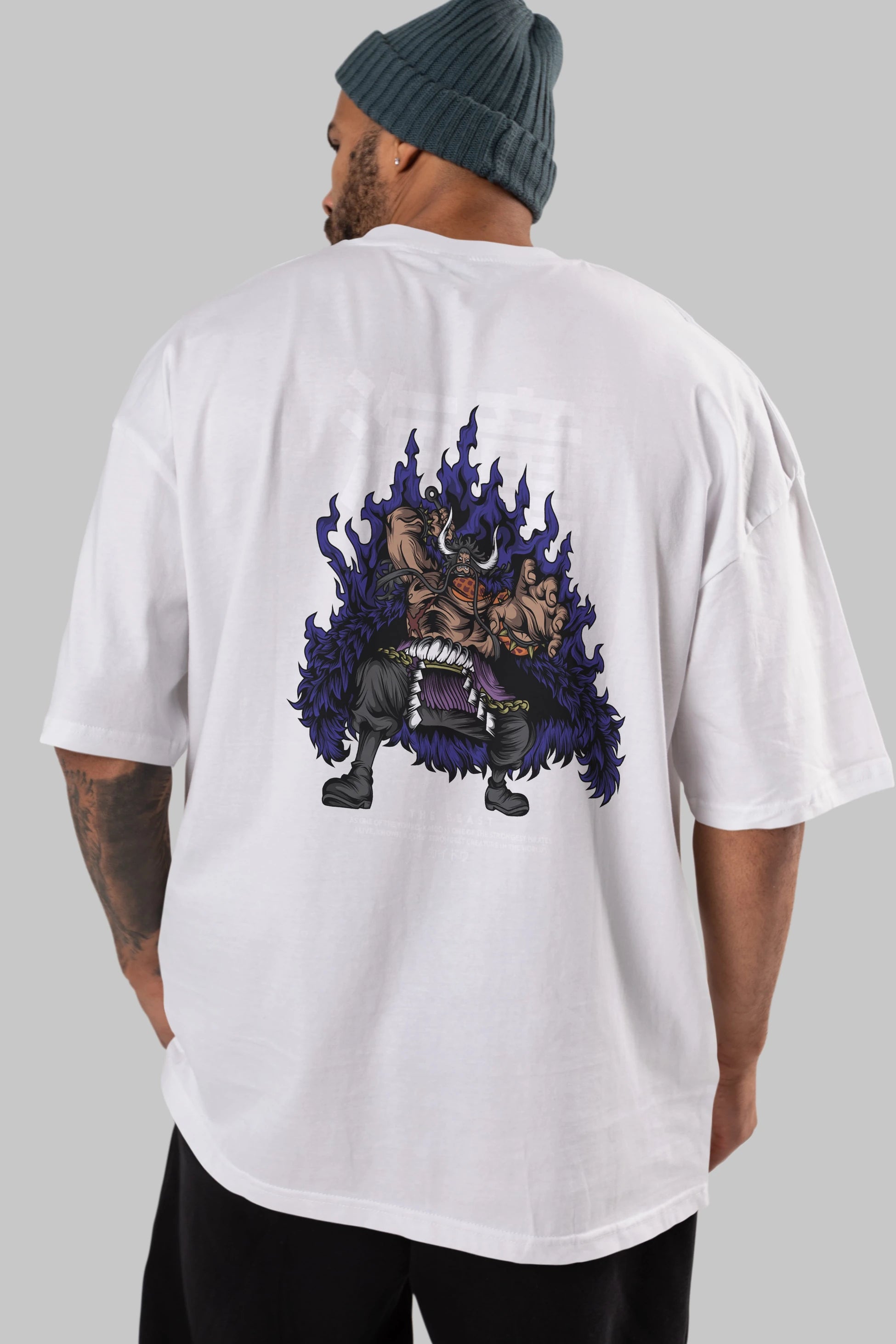 Kaido Anime Arka Baskılı Oversize t-shirt Erkek Kadın Unisex