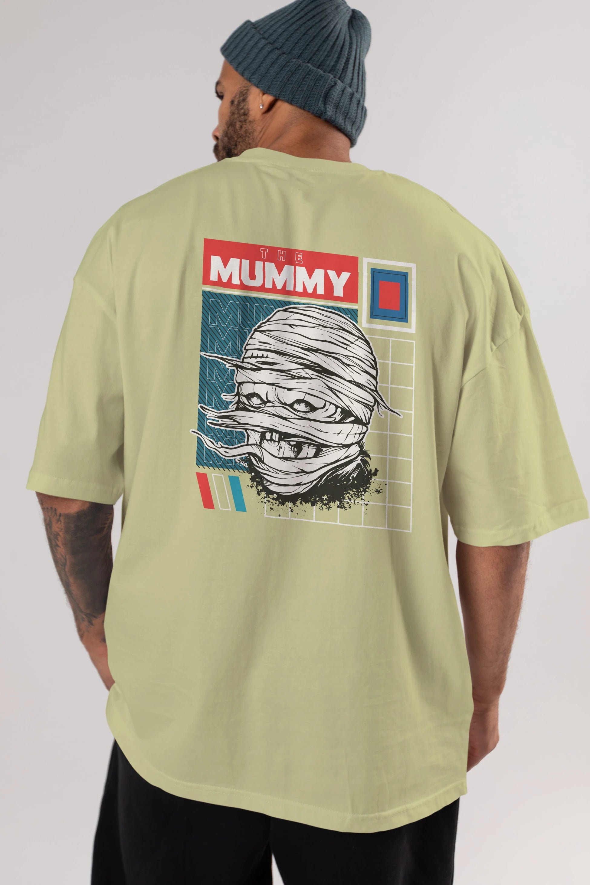 The Mummy Arka Baskılı Oversize t-shirt Erkek Kadın Unisex