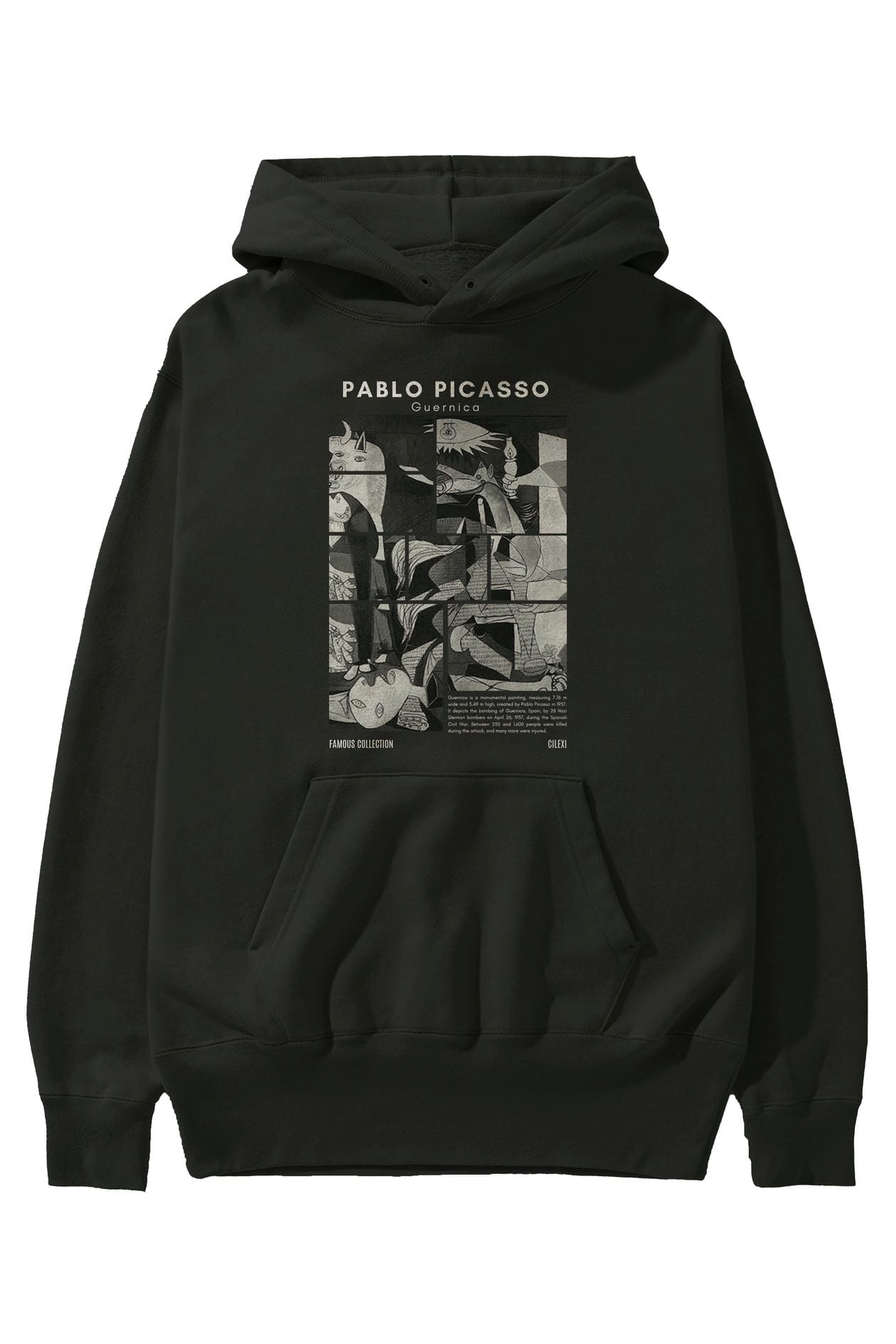 Pablo Picasso Guernica ön Baskılı Hoodie Oversize Kapüşonlu Sweatshirt Erkek Kadın