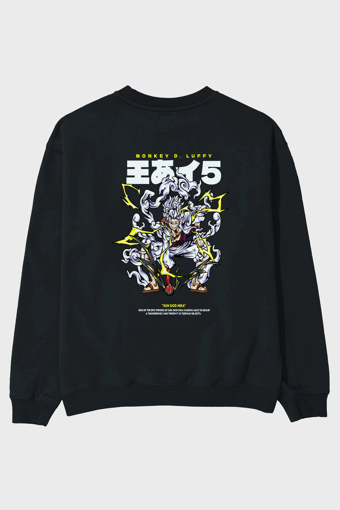 Monkey D. Luffy Anime Arka Baskılı Oversize Sweatshirt Erkek Kadın Unisex