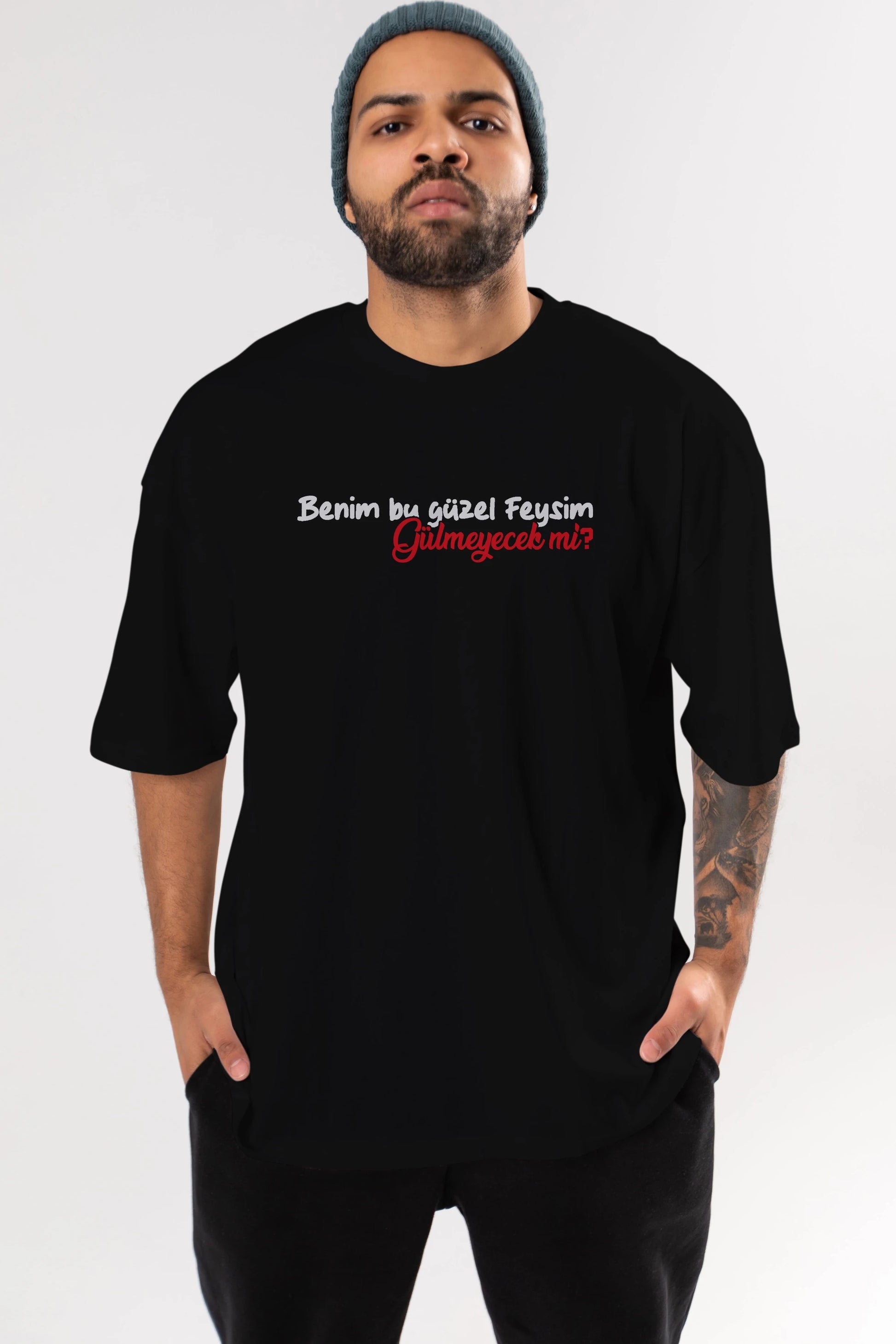 Benim Bu Güzel Feysim Ön Baskılı Oversize t-shirt %100 pamuk Erkek Kadın Unisex