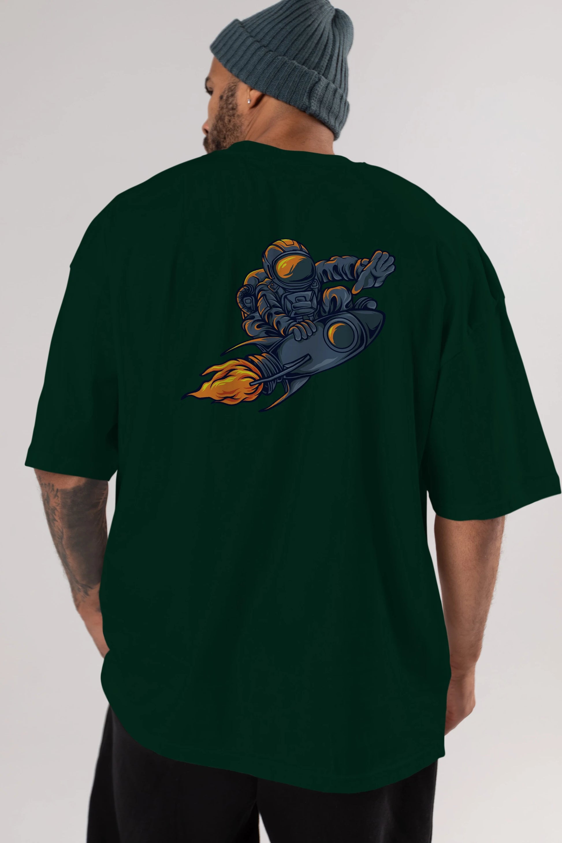 Astrocket Illustration Tshirt Arka Baskılı Oversize t-shirt Erkek Kadın Unisex