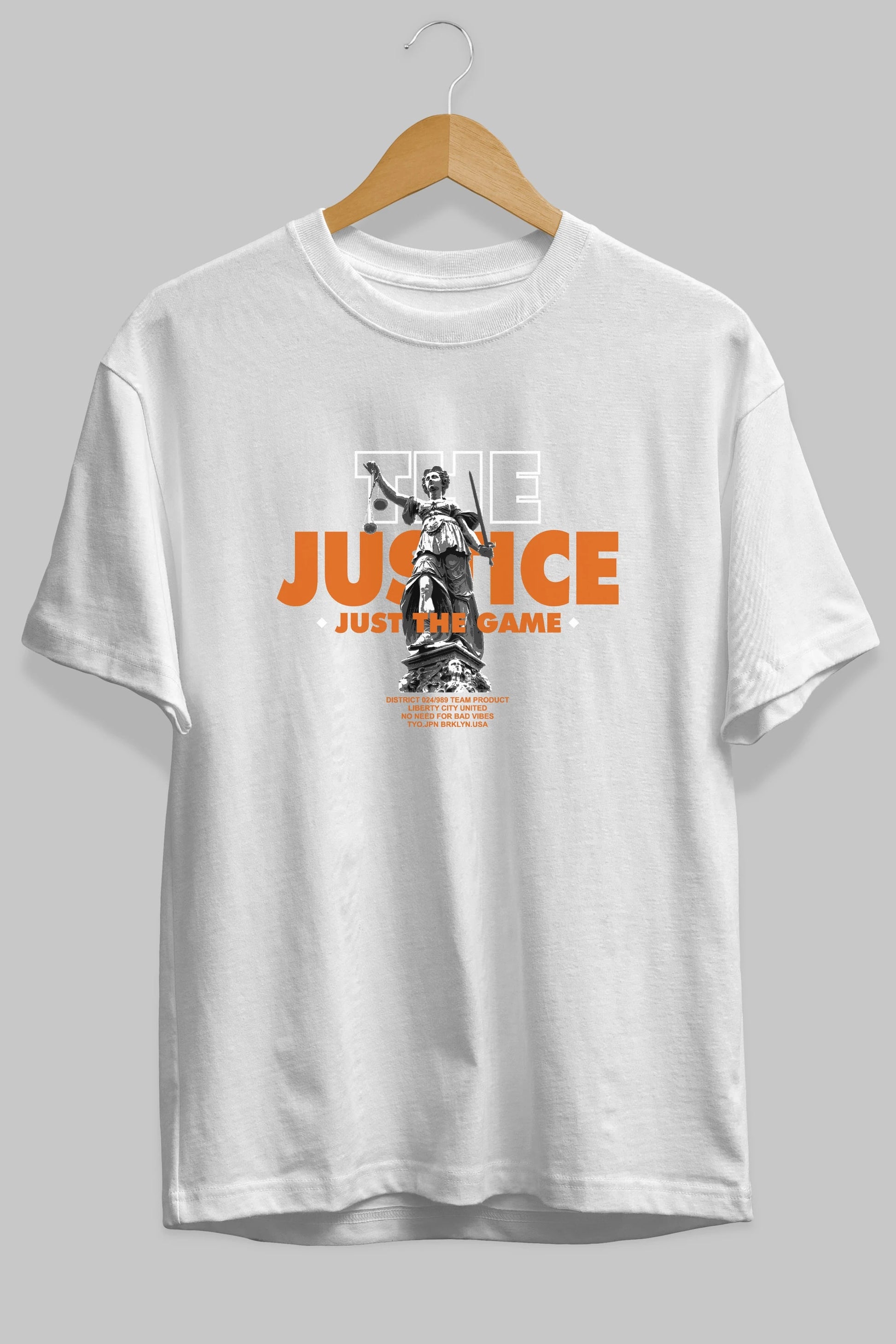 The Justice Ön Baskılı Oversize t-shirt Erkek Kadın Unisex
