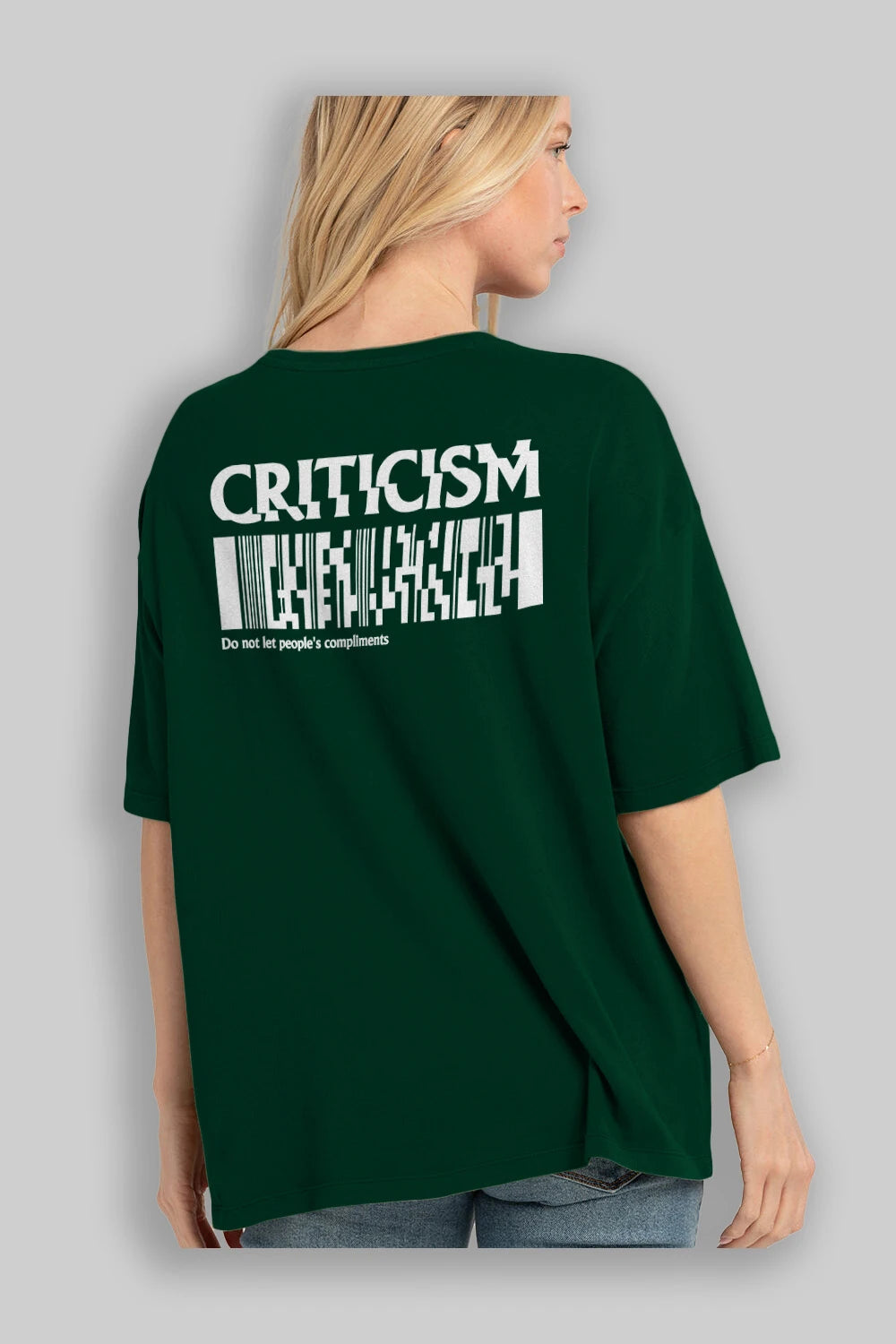 Criticism Streetwear Arka Baskılı Oversize t-shirt Erkek Kadın Unisex