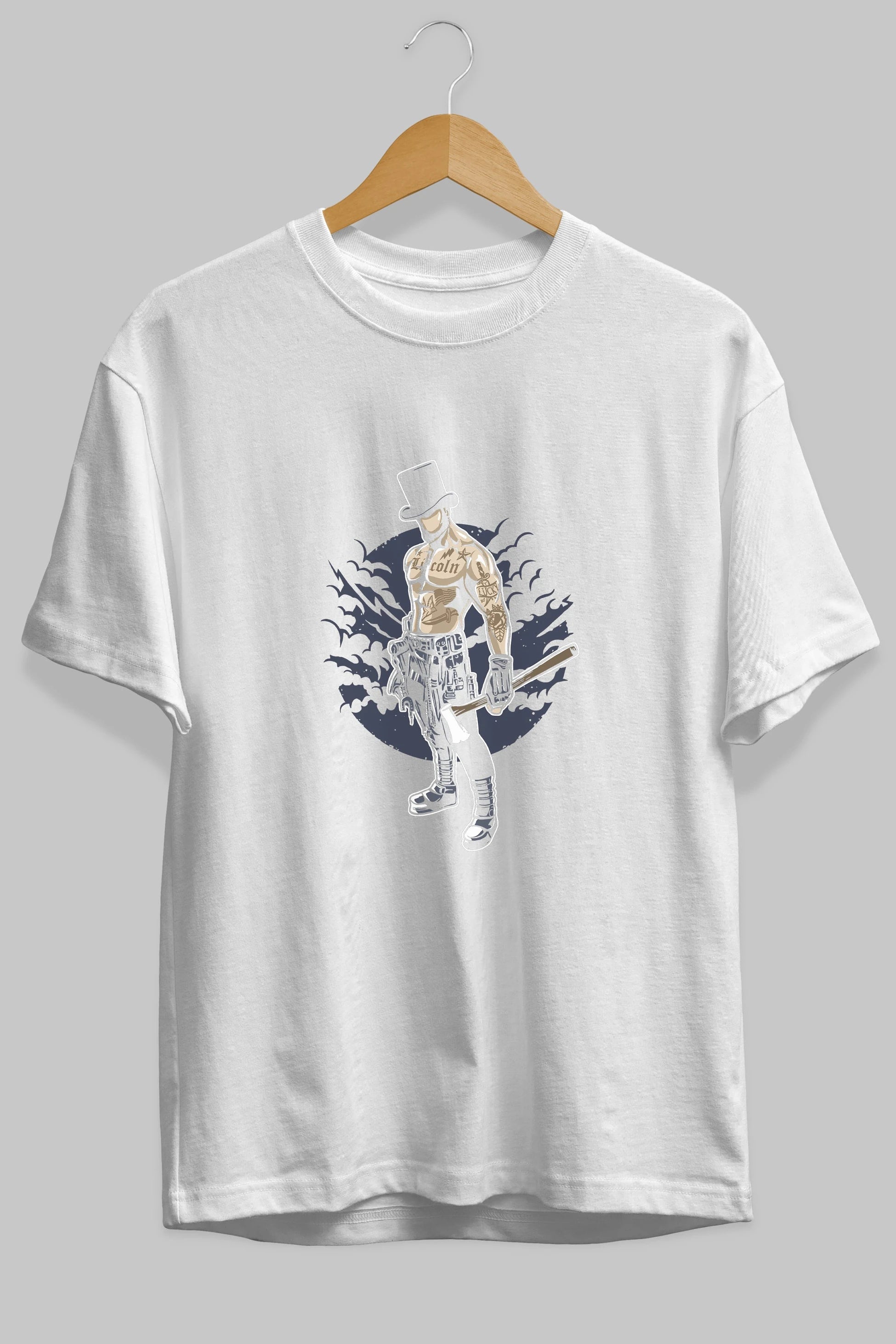 Lincoln Ön Baskılı Oversize t-shirt Erkek Kadın Unisex %100 Pamuk tişort