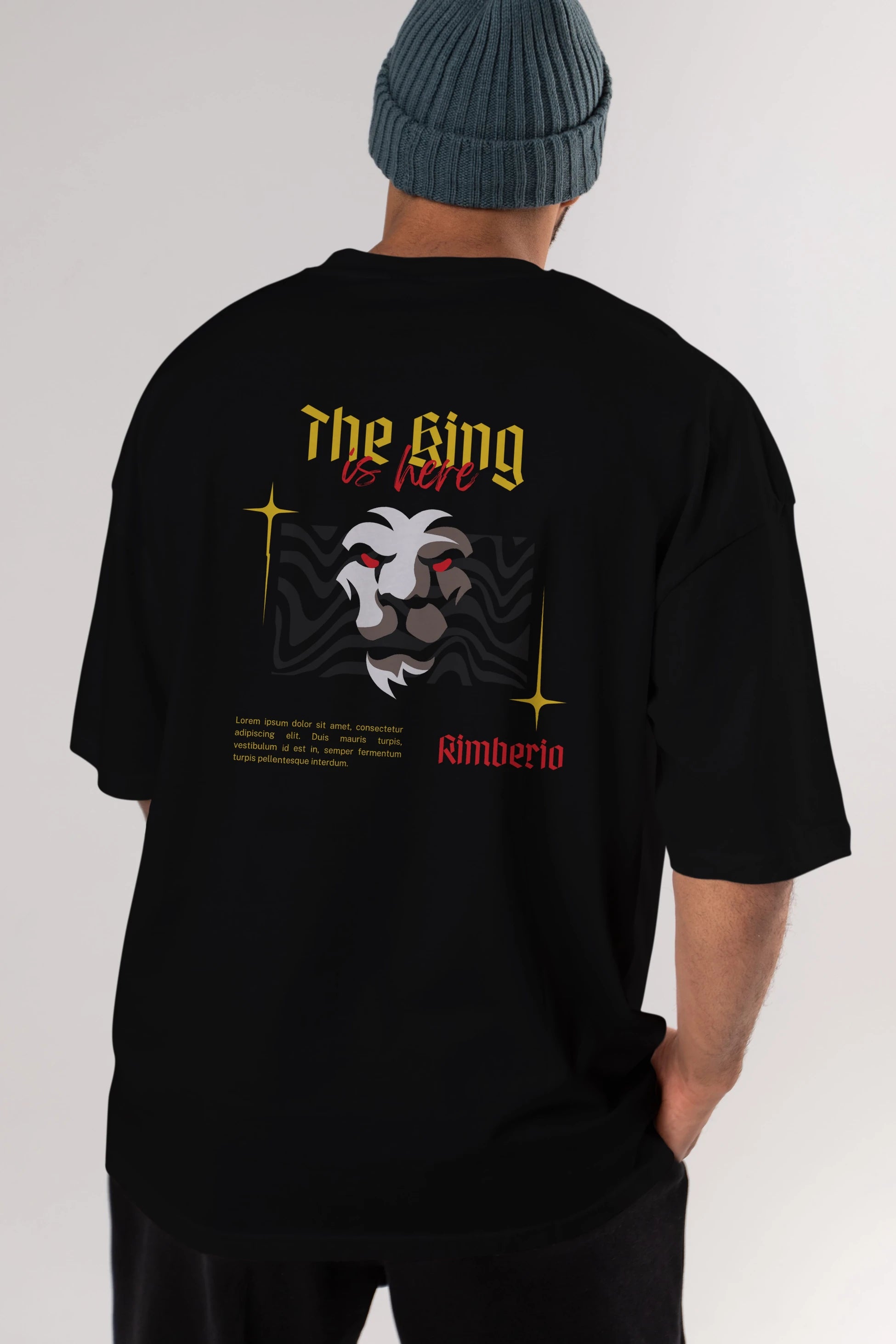 The King is Here Yazılı Arka Baskılı Oversize t-shirt Erkek Kadın Unisex