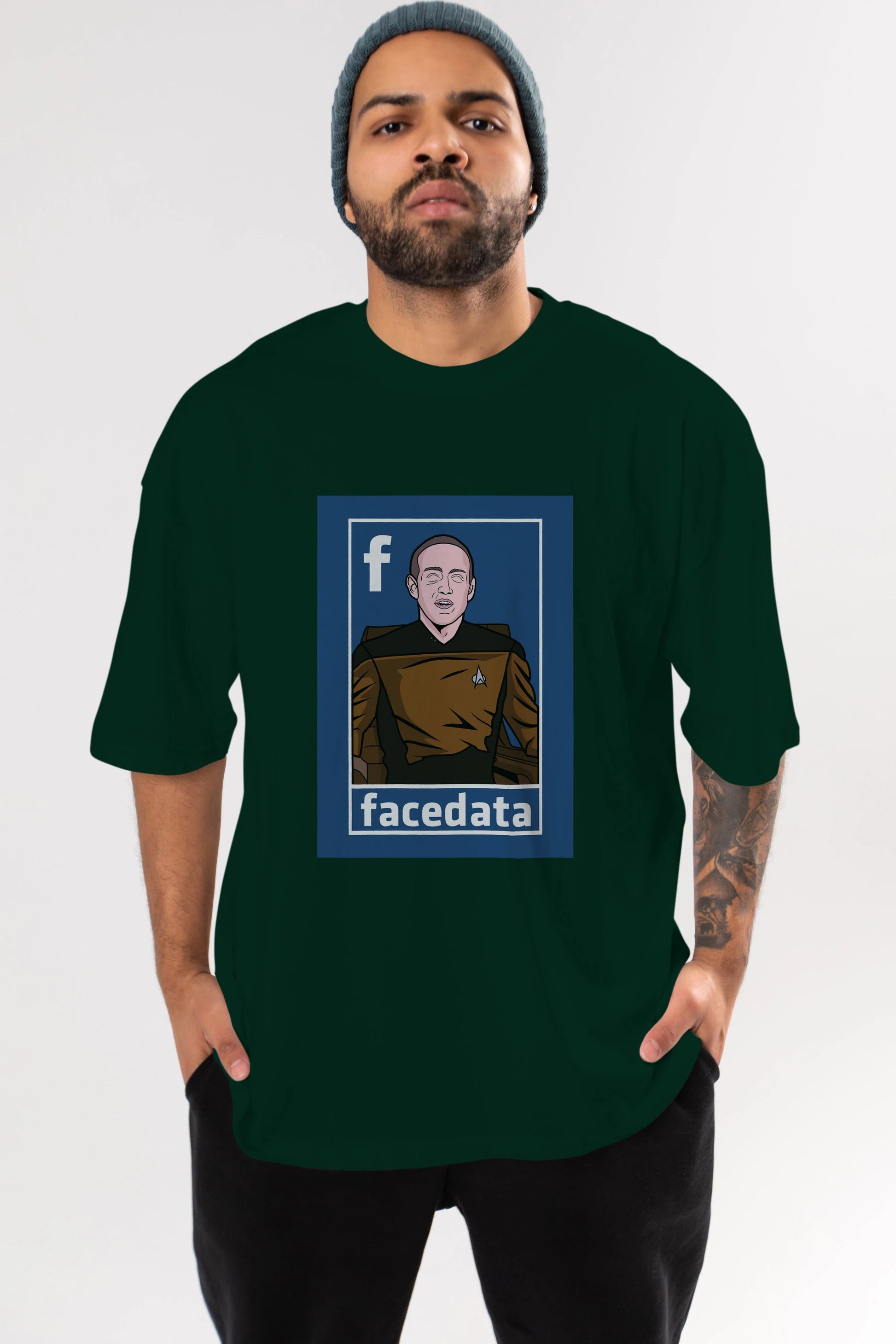 Zukerberg Data Ön Baskılı Oversize t-shirt Erkek Kadın Unisex %100 Pamuk tişort
