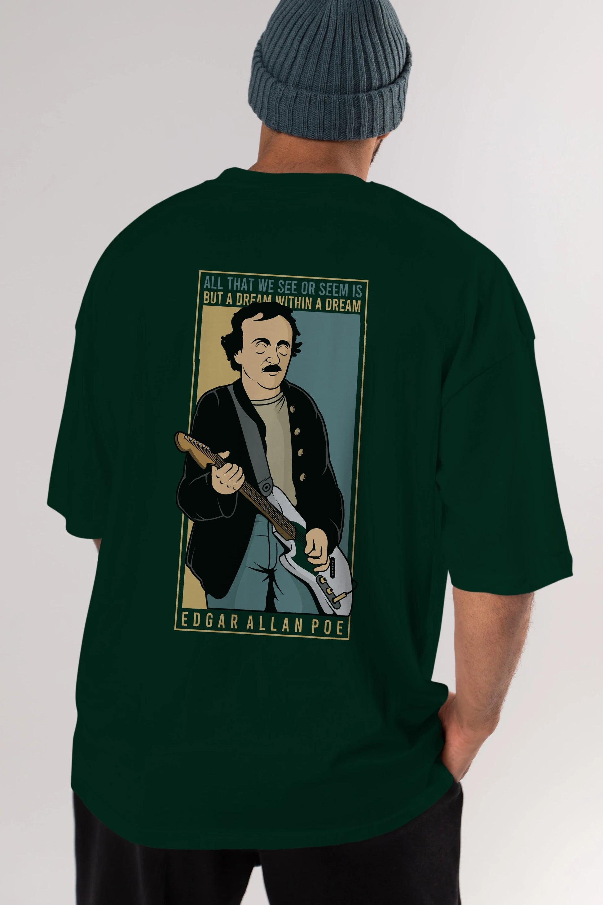 Edgar Alan Cobain Arka Baskılı Oversize t-shirt Erkek Kadın Unisex %100 Pamuk tişort