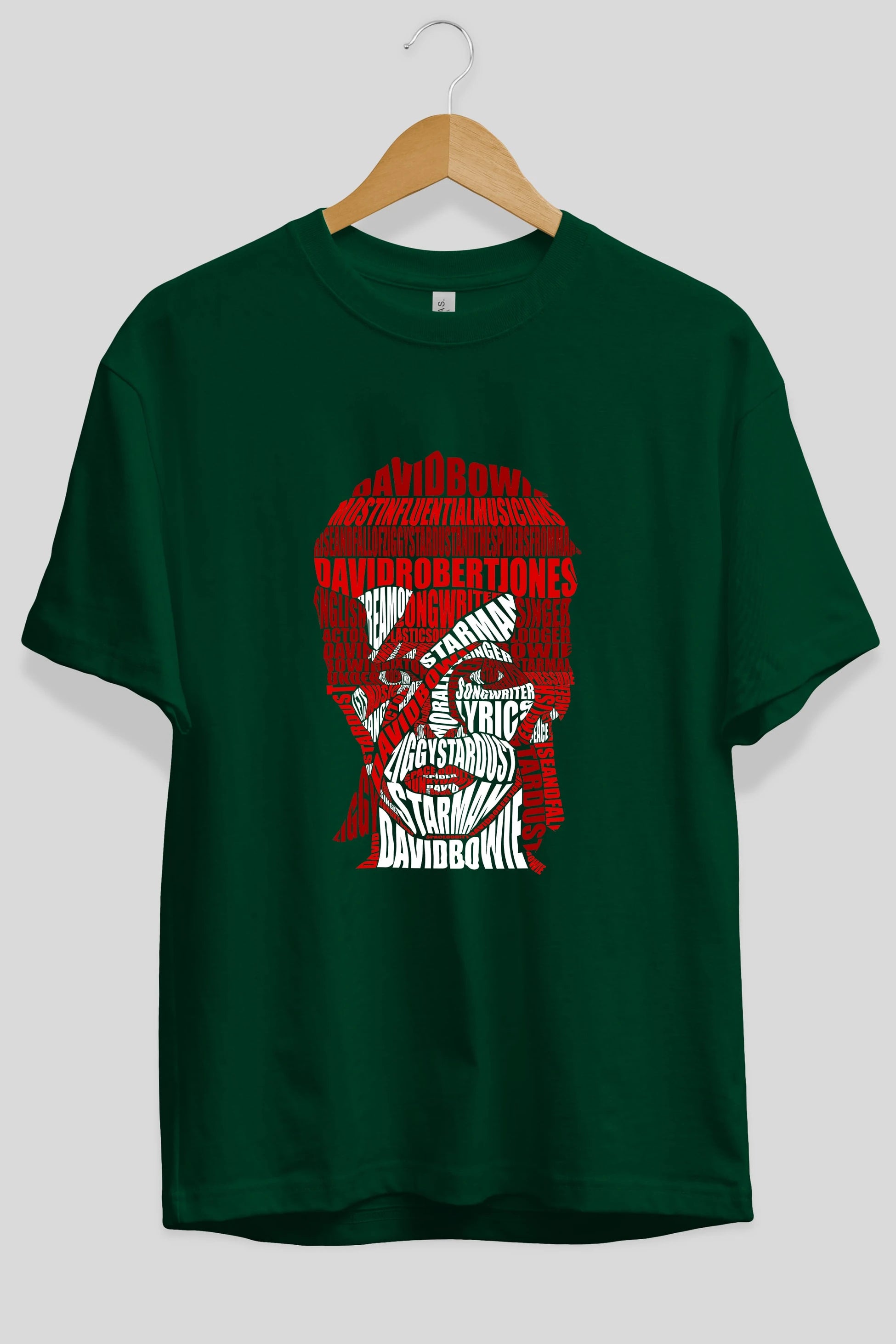 David Bowie Calligram Ön Baskılı Oversize t-shirt %100 pamuk Erkek Kadın Unisex