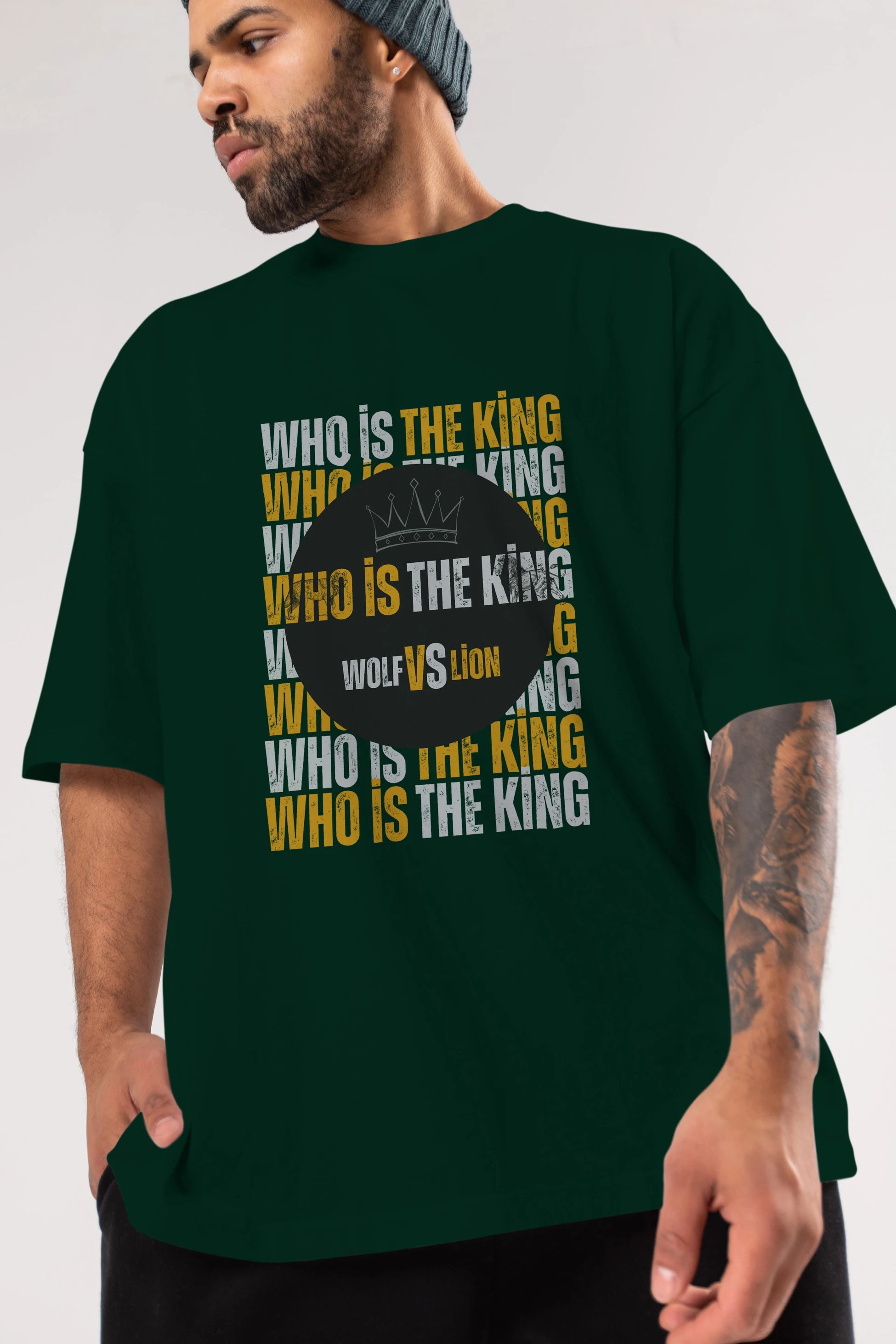 Who Is The King Yazılı Ön Baskılı Oversize t-shirt Erkek Kadın Unisex
