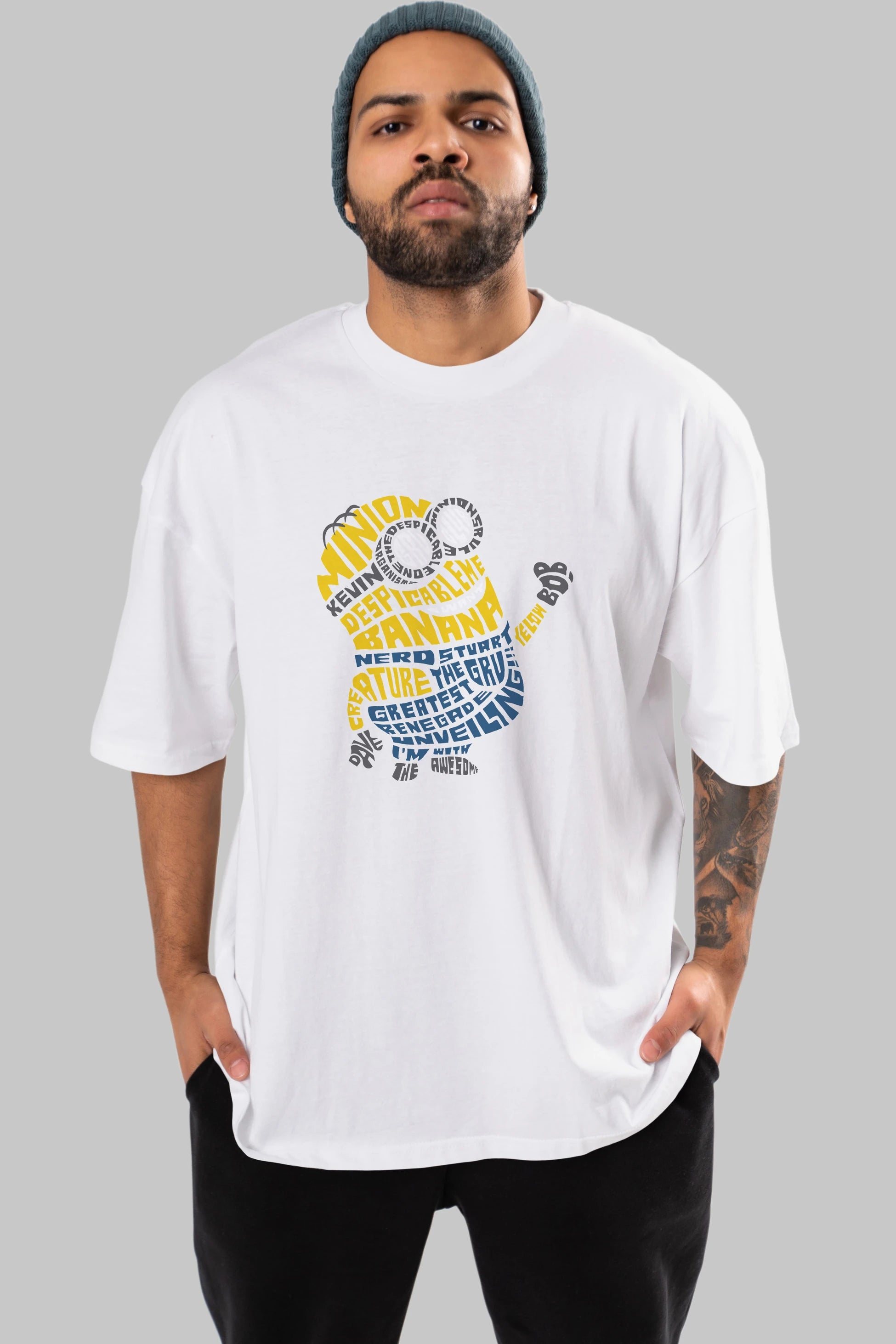 Minion Ön Baskılı Oversize t-shirt %100 pamuk Erkek Kadın Unisex