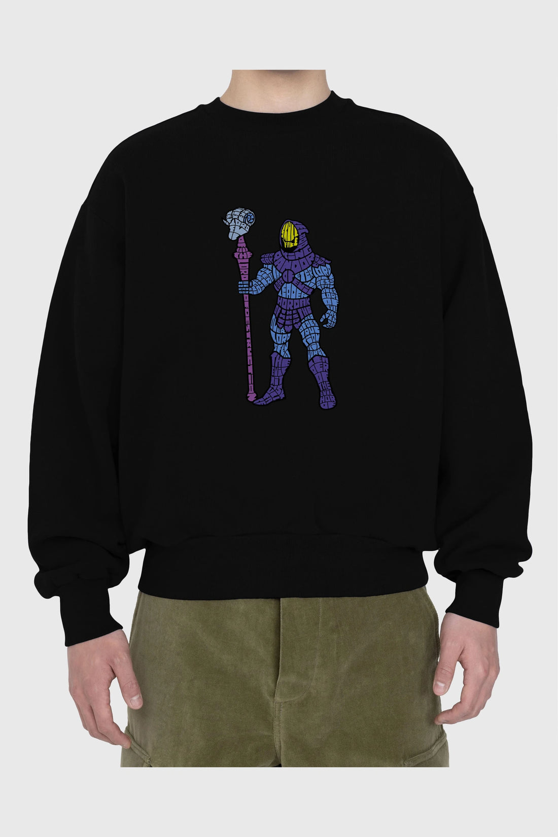 Skull Face Ön Baskılı Oversize Sweatshirt Erkek Kadın Unisex