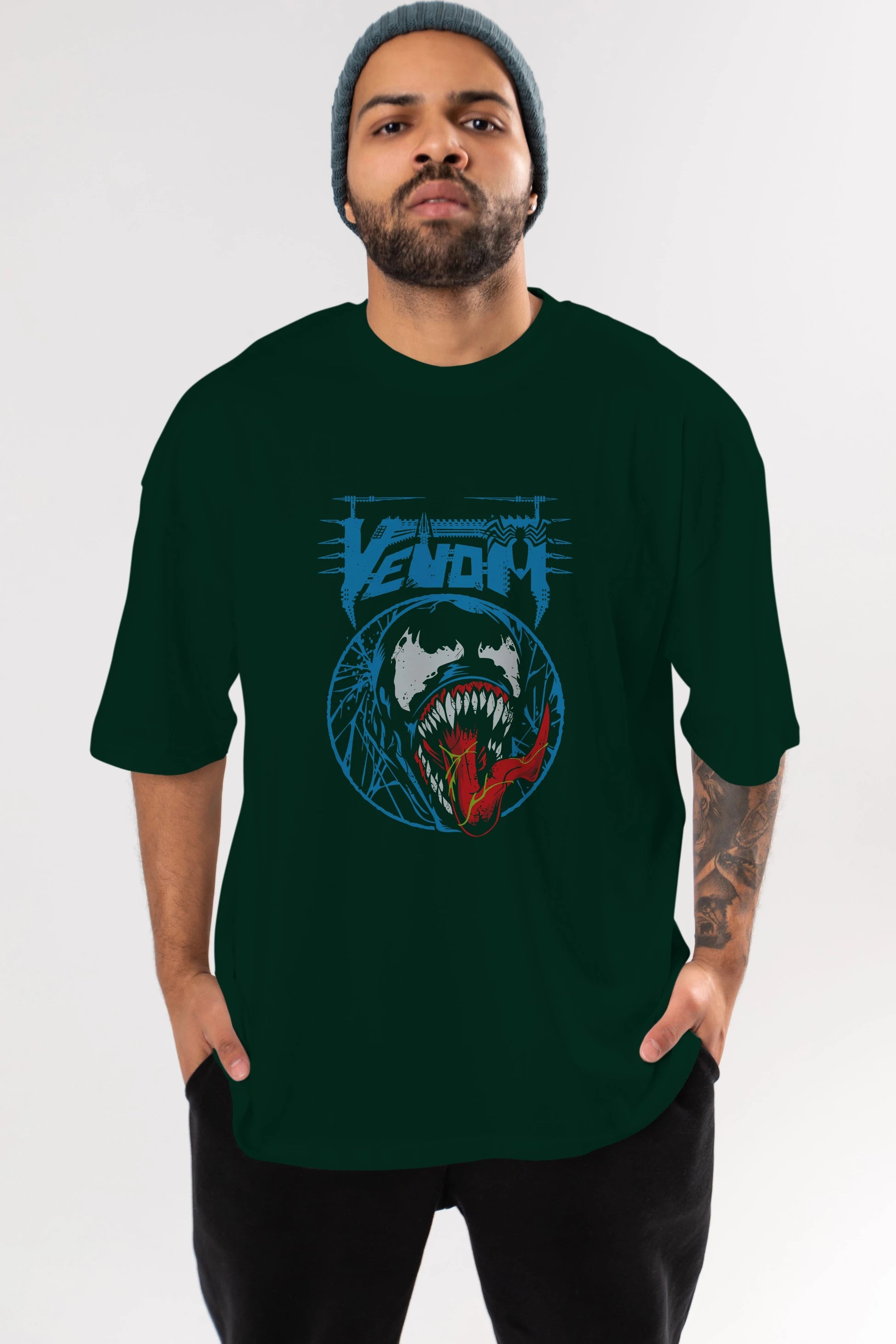Venom (23) Ön Baskılı Oversize t-shirt Erkek Kadın Unisex %100 Pamuk Bisiklet Yaka tişort