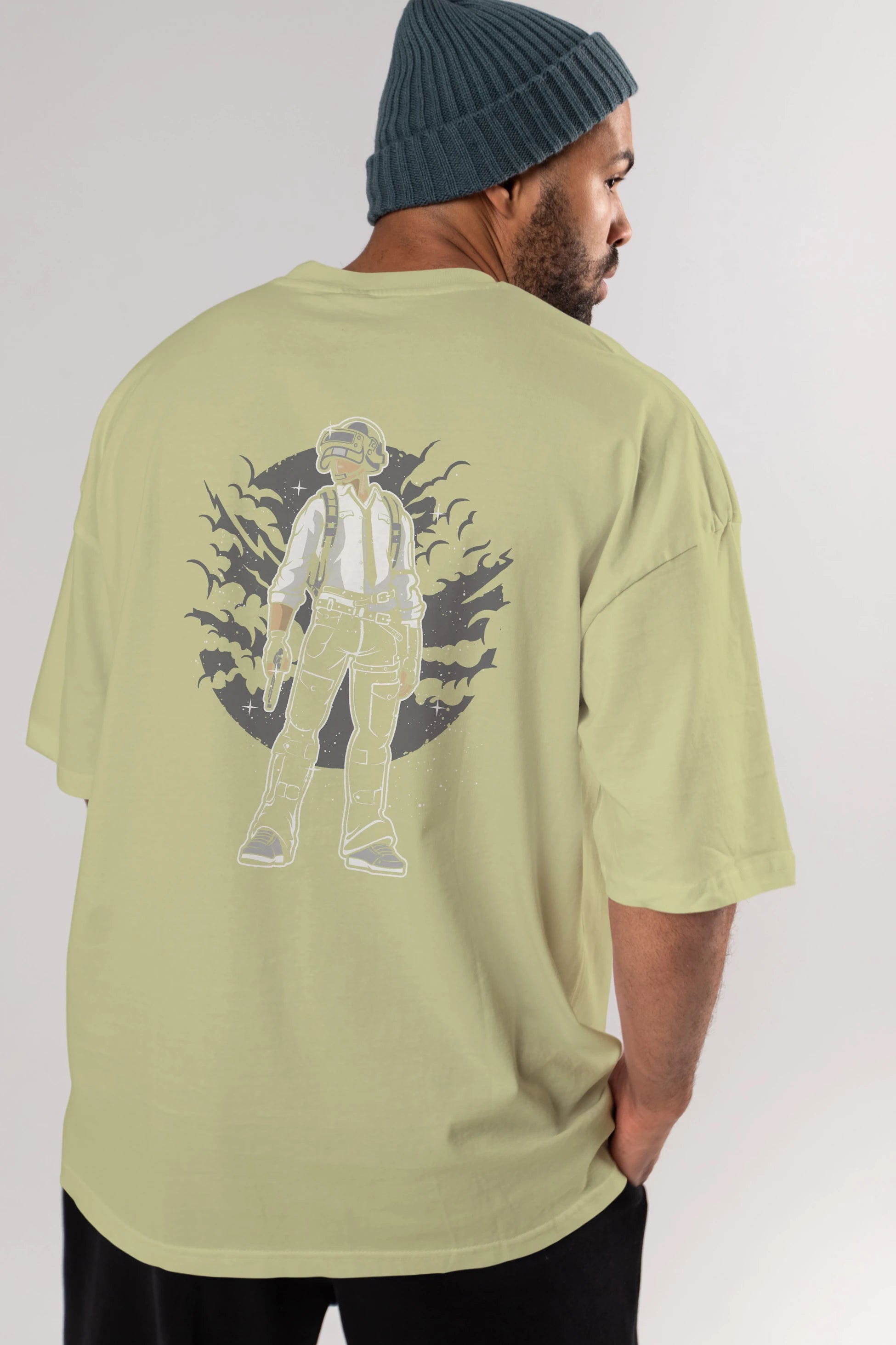 PUBG Arka Baskılı Oversize t-shirt Erkek Kadın Unisex %100 Pamuk